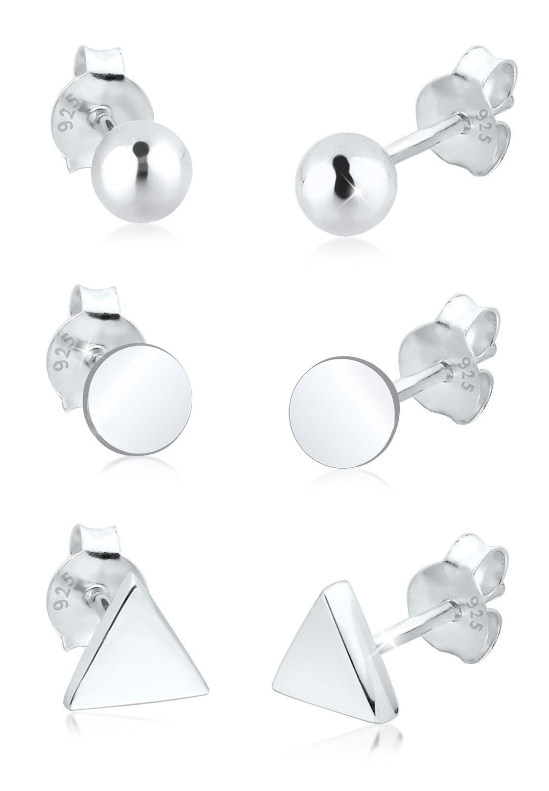 Elli Ohrstecker-Set »Ohrringe Ohrringe Dreieck 3er Set 925 Sterling Silber«