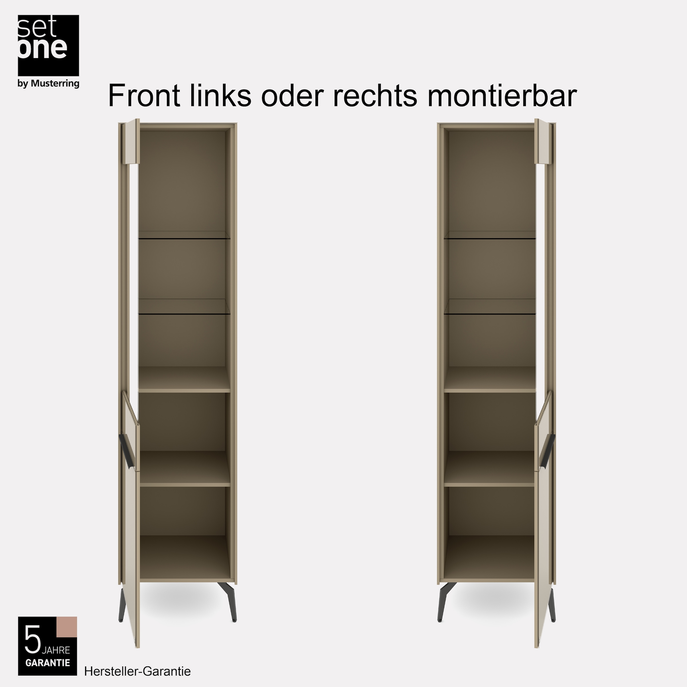 set one by Musterring Standvitrine »Reno« 1 Stk. tlg. Mit Winkelfuß in diversen Farben, 200 cm Höhe & Farbauswahl