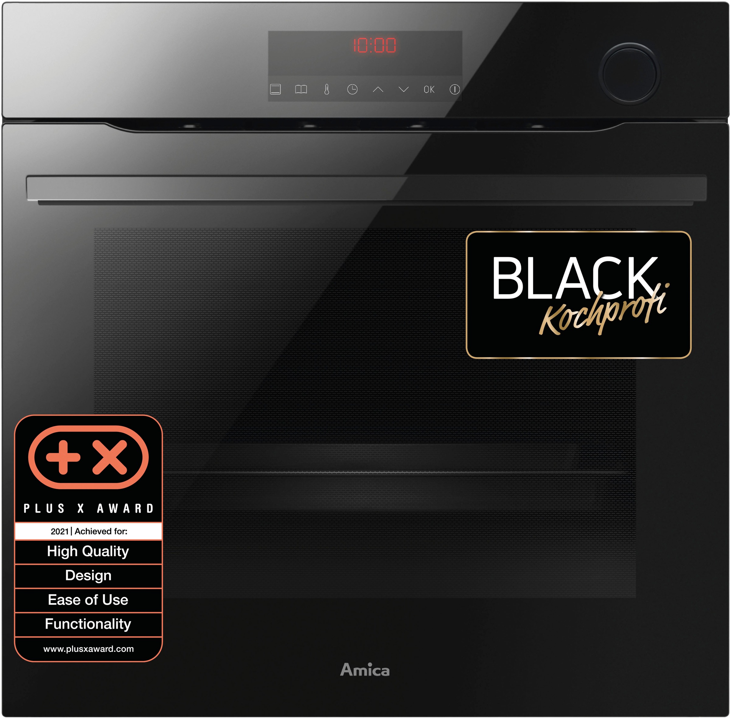 Amica Dampfbackofen  »EBSX 949 610 S«, mit Teleskopauszug nachrüstbar, Steam Clean, Extra großer Ofen mit 2 Auszügen, Backbleche gleiten sicher heraus.