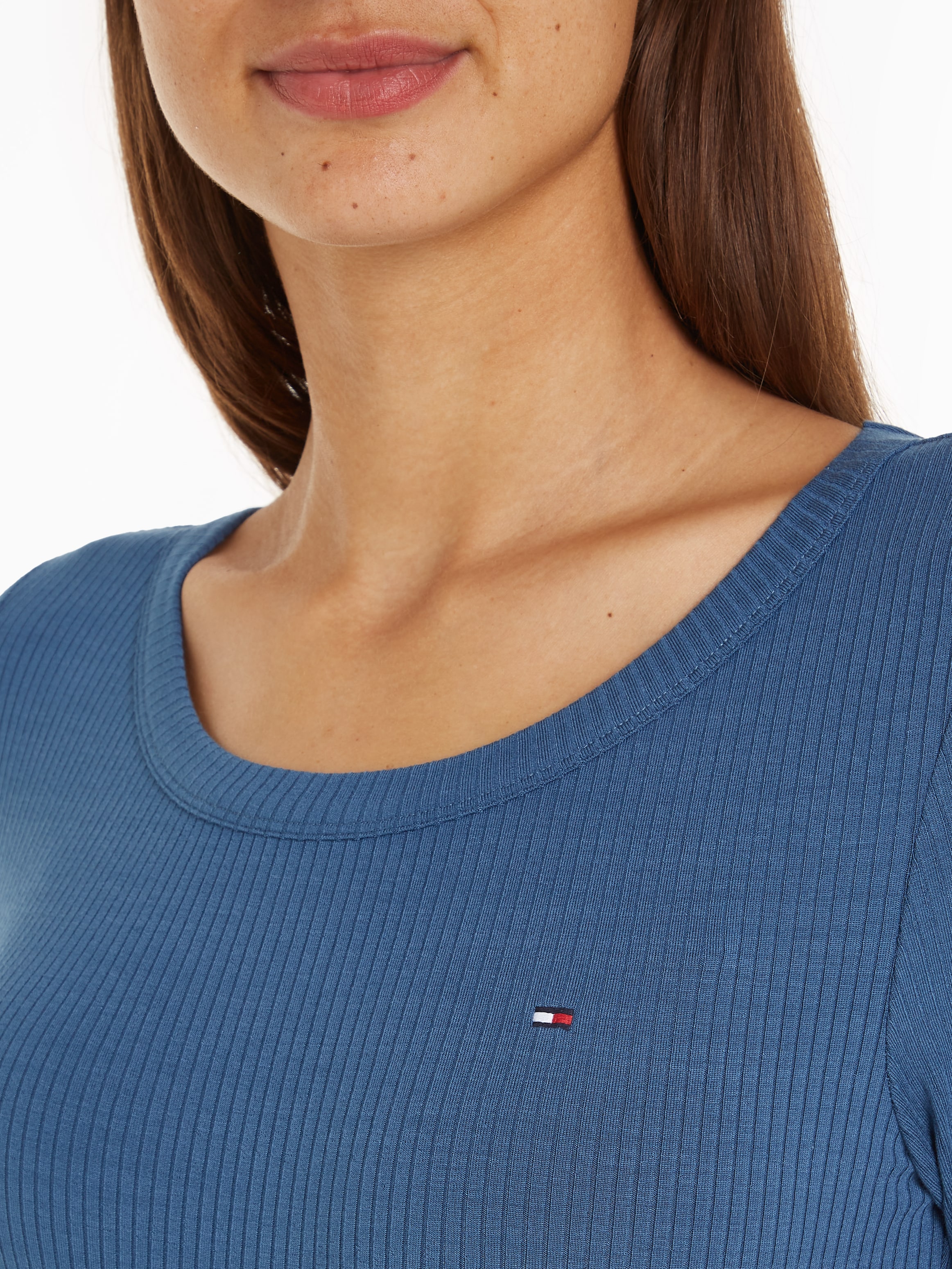 Tommy Hilfiger Langarmshirt »SLIM 5X2 RIB O-NK LS«, mit Struktur