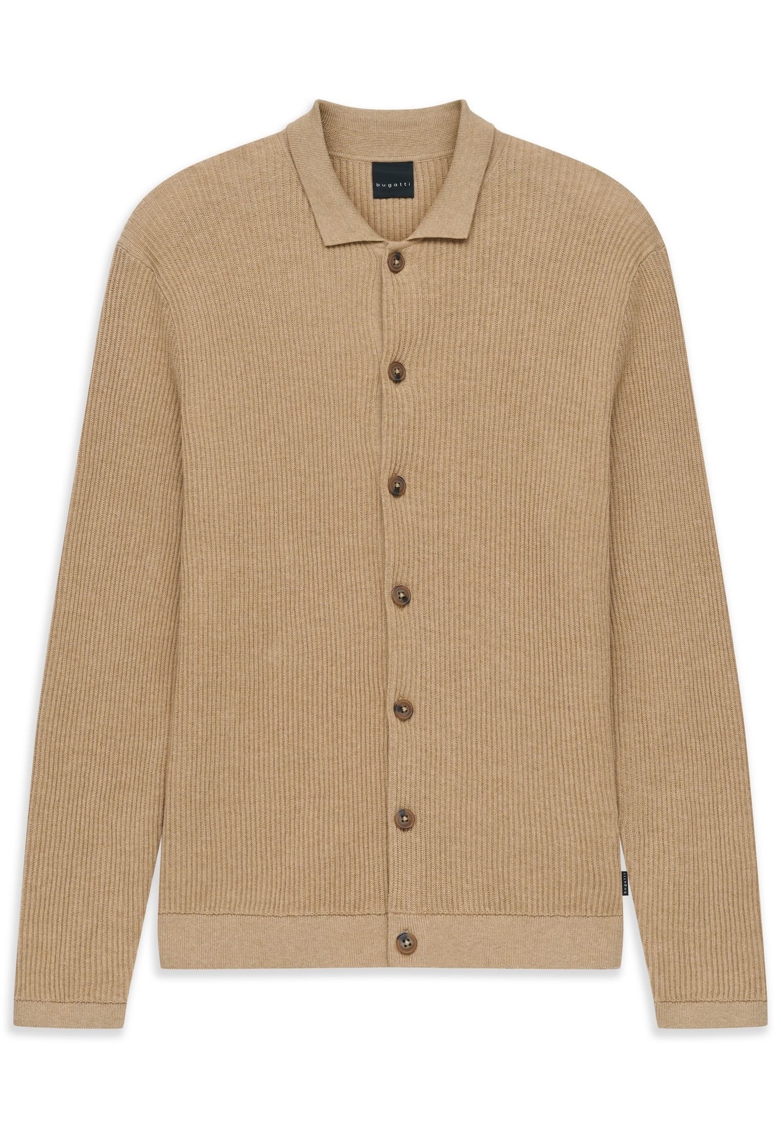 bugatti Strickjacke »Regular Fit« geknöpft mit Polokragen