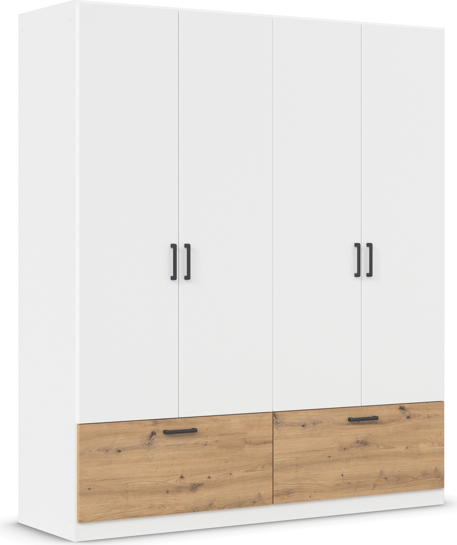 rauch Drehtürenschrank »Kleiderschrank Schrank Garderobe Wäscheschrank BARI« mit Schubkästen und modernem Griff in Graumetallic MADE IN GERMANY