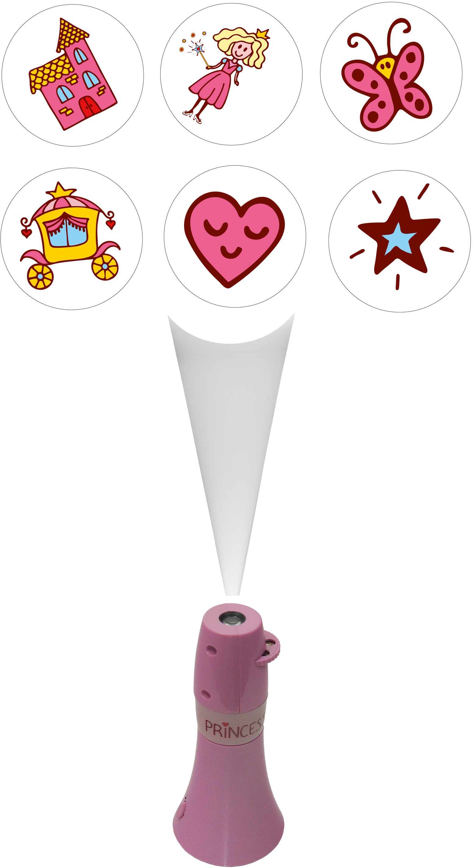 niermann LED Nachtlicht »Prinzessin«, 1 flammig, Leuchtmittel LED-Modul | LED fest integriert, Set Prinzessin 2 (1 x Stecker-Nachtlicht, 1 x Taschenprojektor)