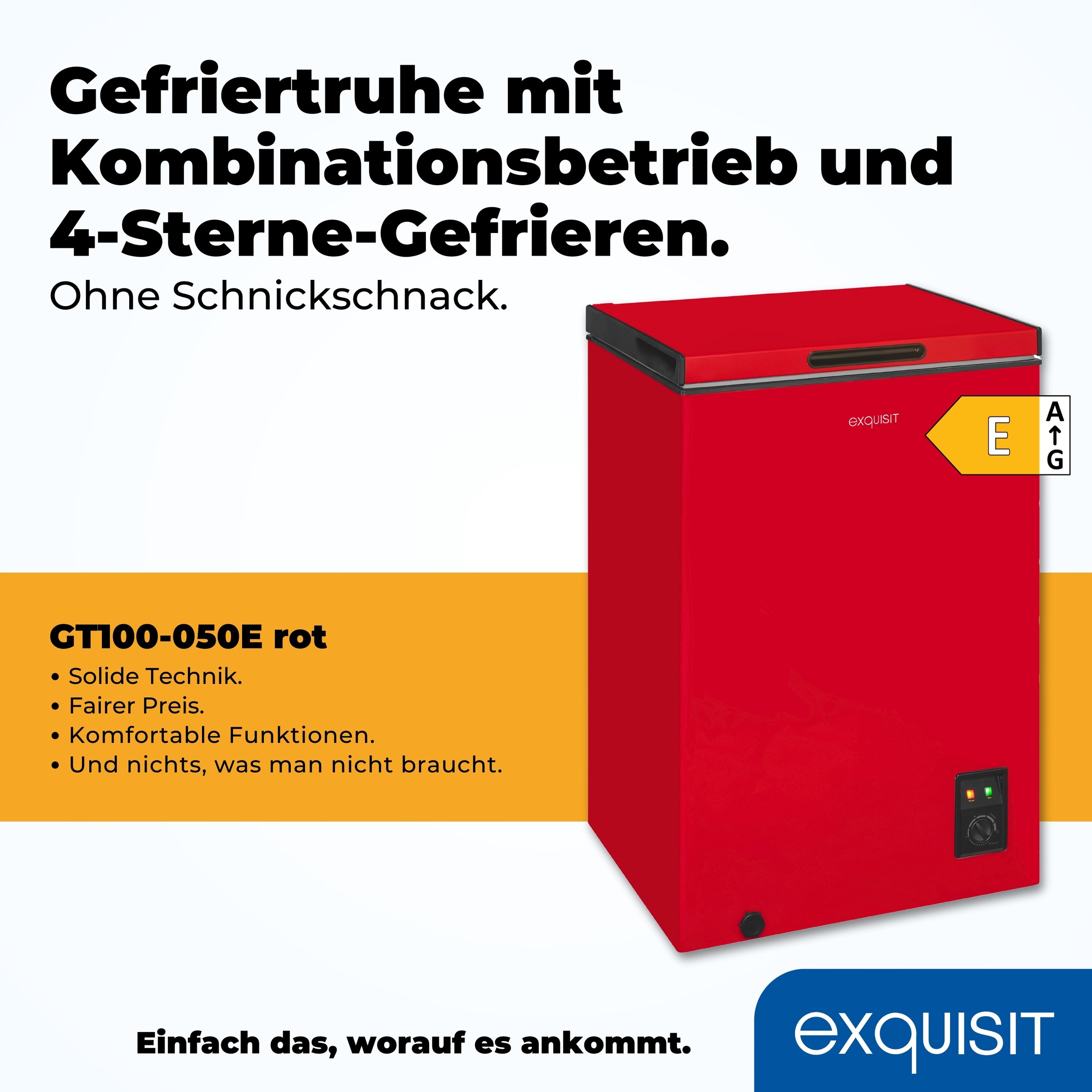 exquisit Gefriertruhe »GT100-050E rot«, 83,5 cm hoch, 54,5 cm breit