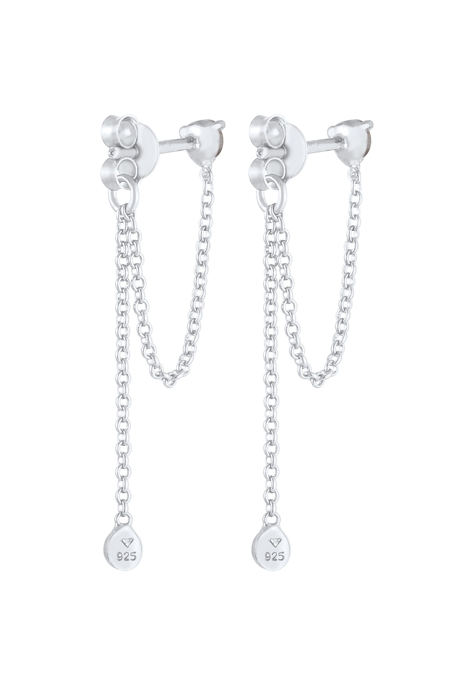 Elli Paar Ohrhänger »Ohrringe Rund Ketten Look 925 Sterling Silber, mit Kristallen von Swarovski®«