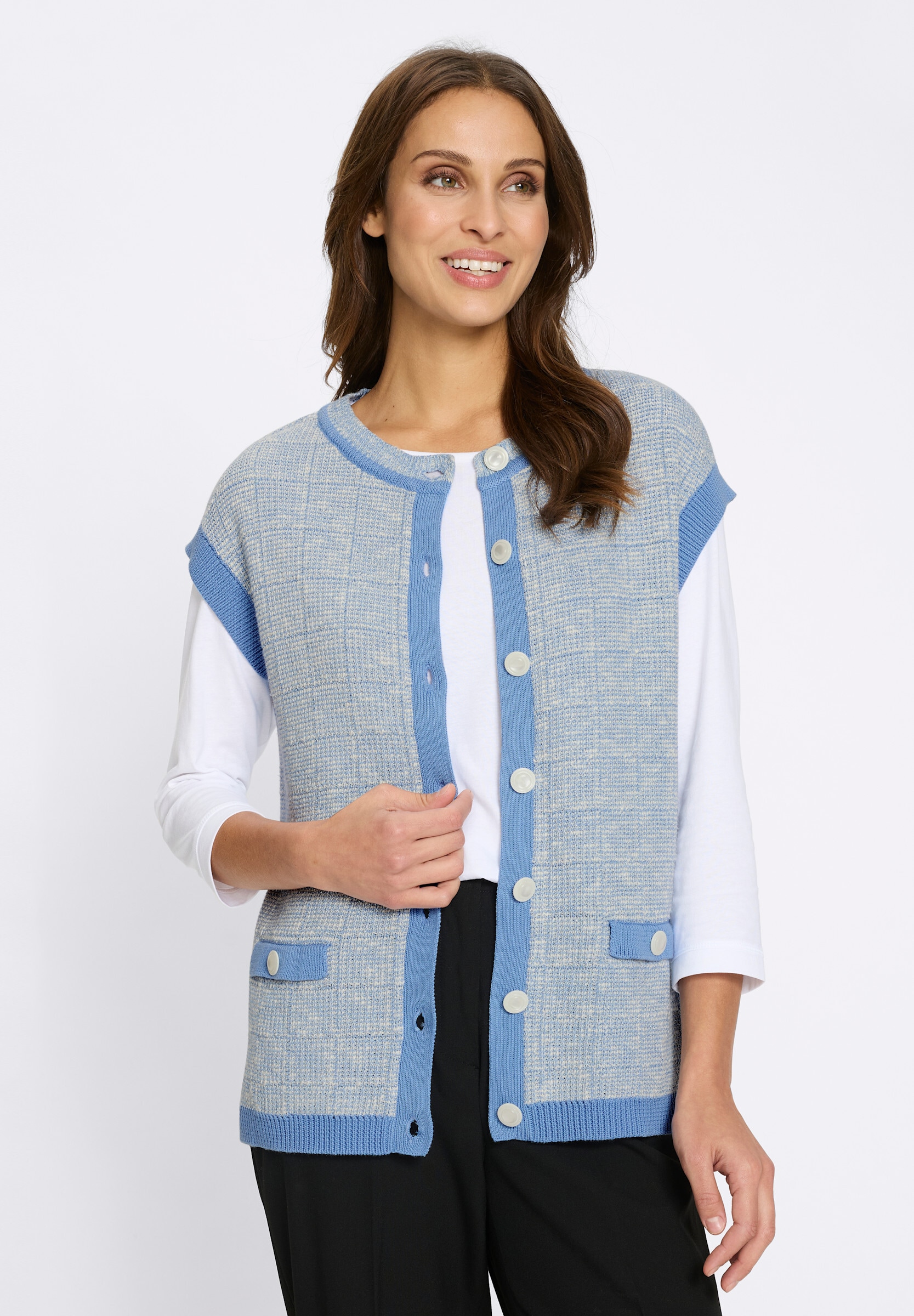 Witt Strickweste »Bouclé-Weste Strickweste mit imitierten Pattentaschen«