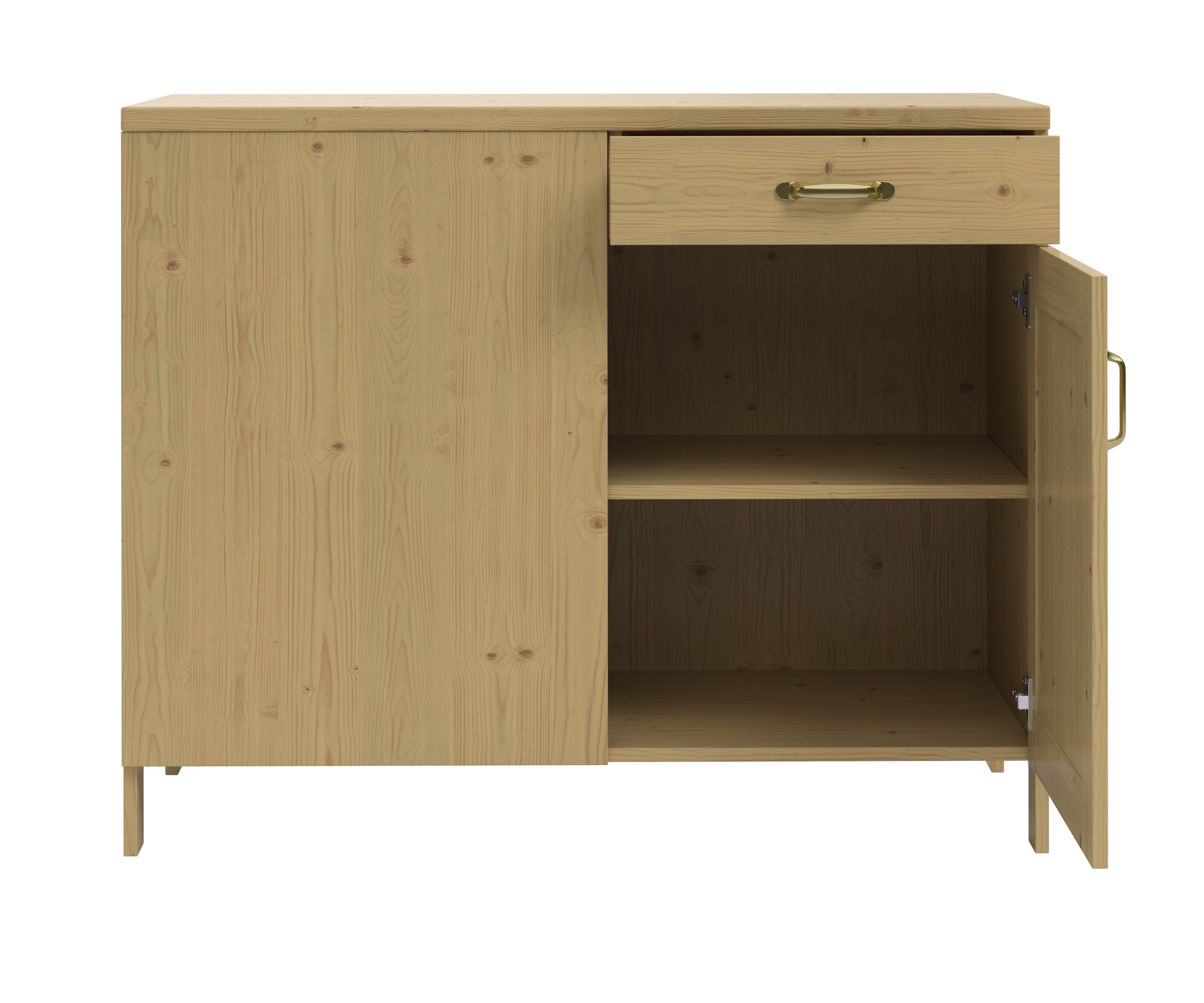 Home affaire Eckunterschrank »Alba«, (1 St.), Breite 110 cm, Kiefer massiv, 1 Tür, 1 Schubkasten