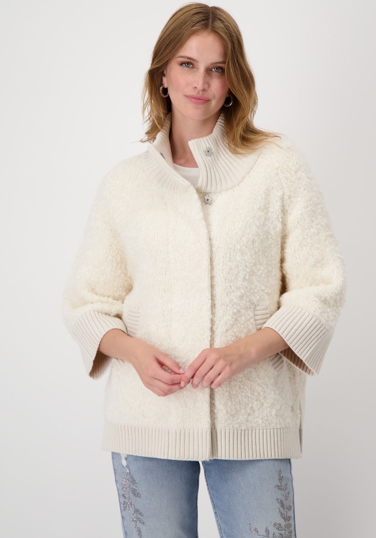 Monari Strickjacke, aus Boucle Garn