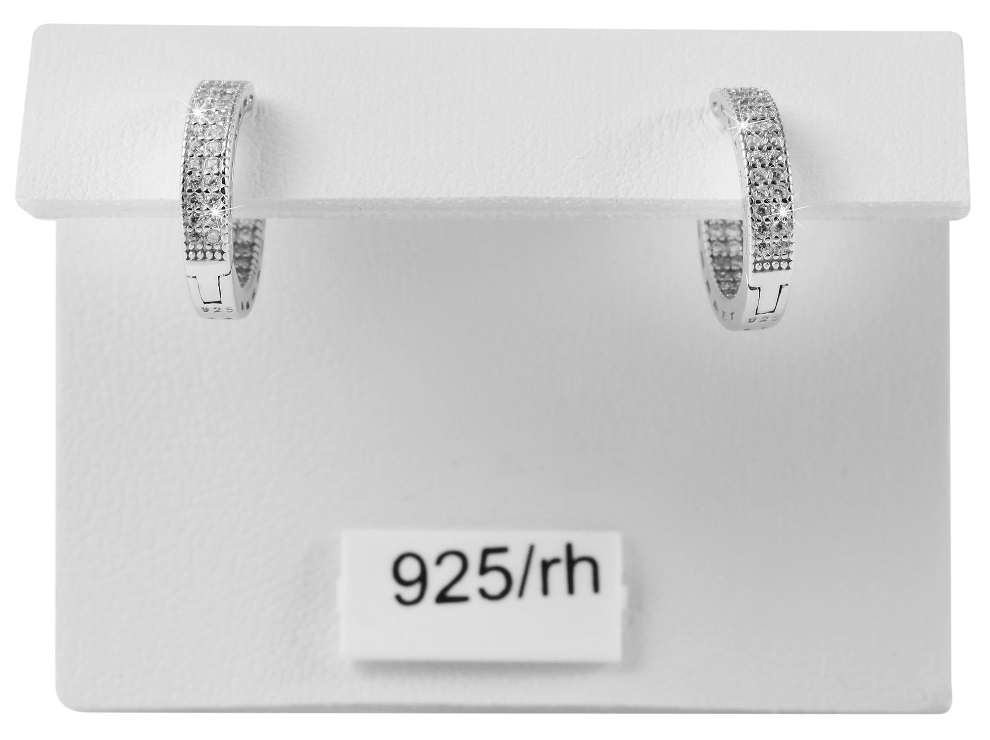 Adelia´s Paar Creolen »Damen Ohrringe ¿ Klappcreole aus 925 Silber mit Zirkonia«