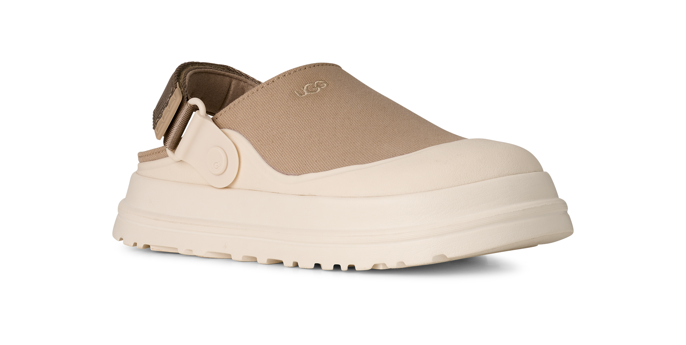 UGG Clog »GOLDDENGLOW CANVAS CLOG«  Sabot, Schlupfschuh mit schwenkbarem Fersenriemen