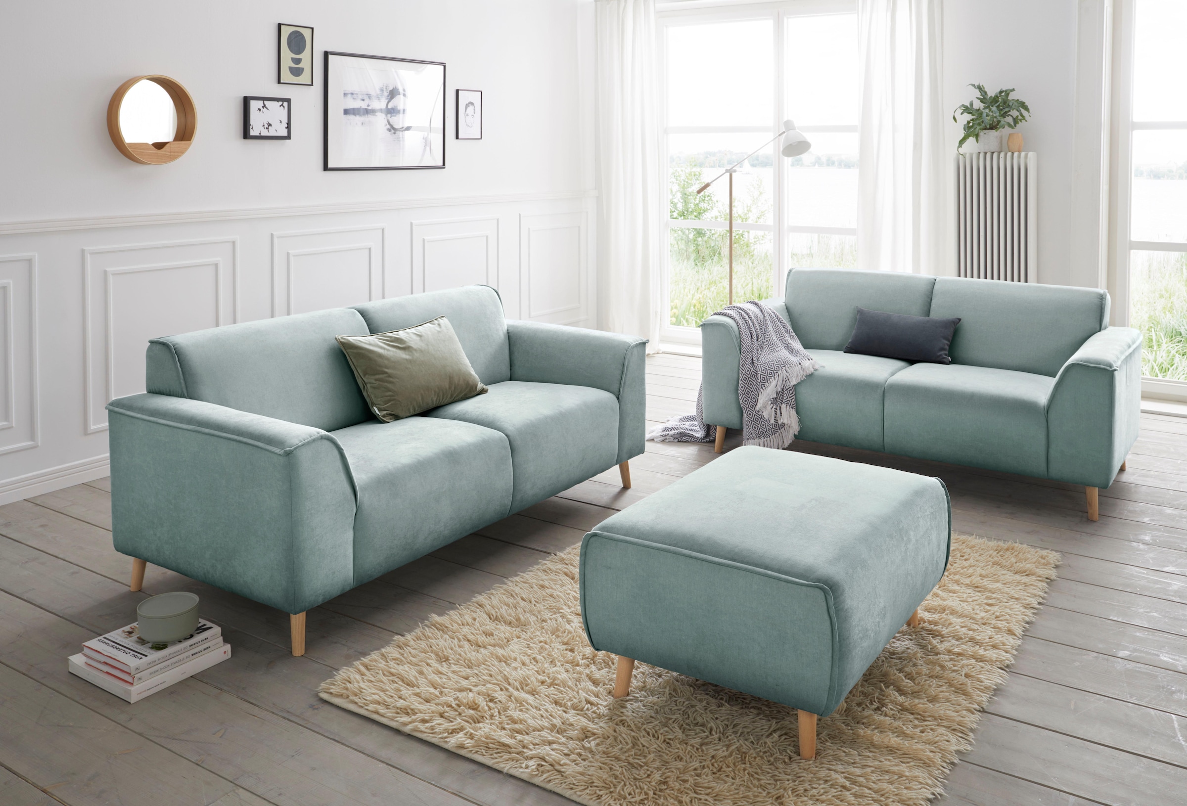 Home affaire Hocker »Janek« mit Keder in scandinavischem Design