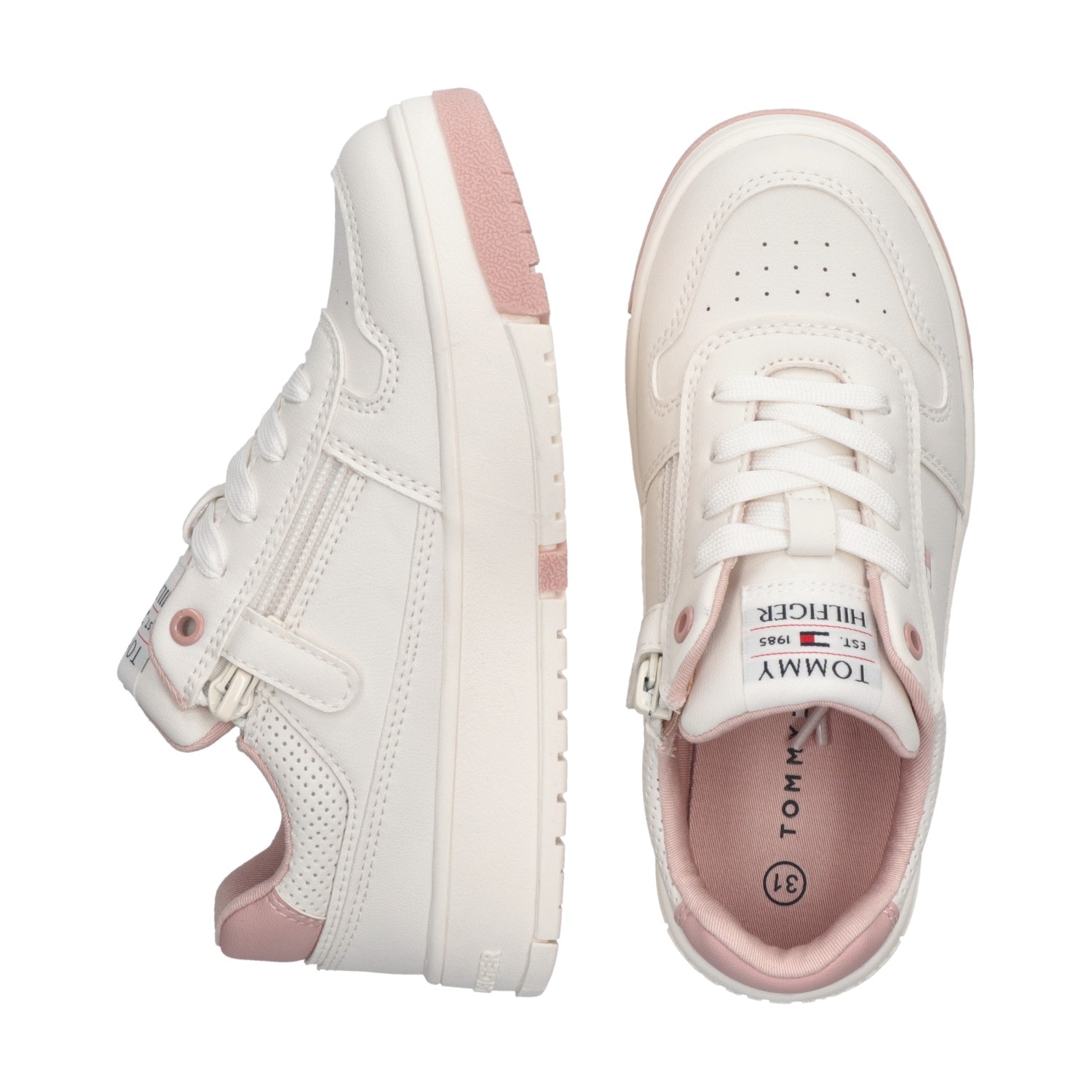 Tommy Hilfiger Sneaker, Retro Sneaker, Basekt Sneaker, Schnürschuh mit farbiger Sohle