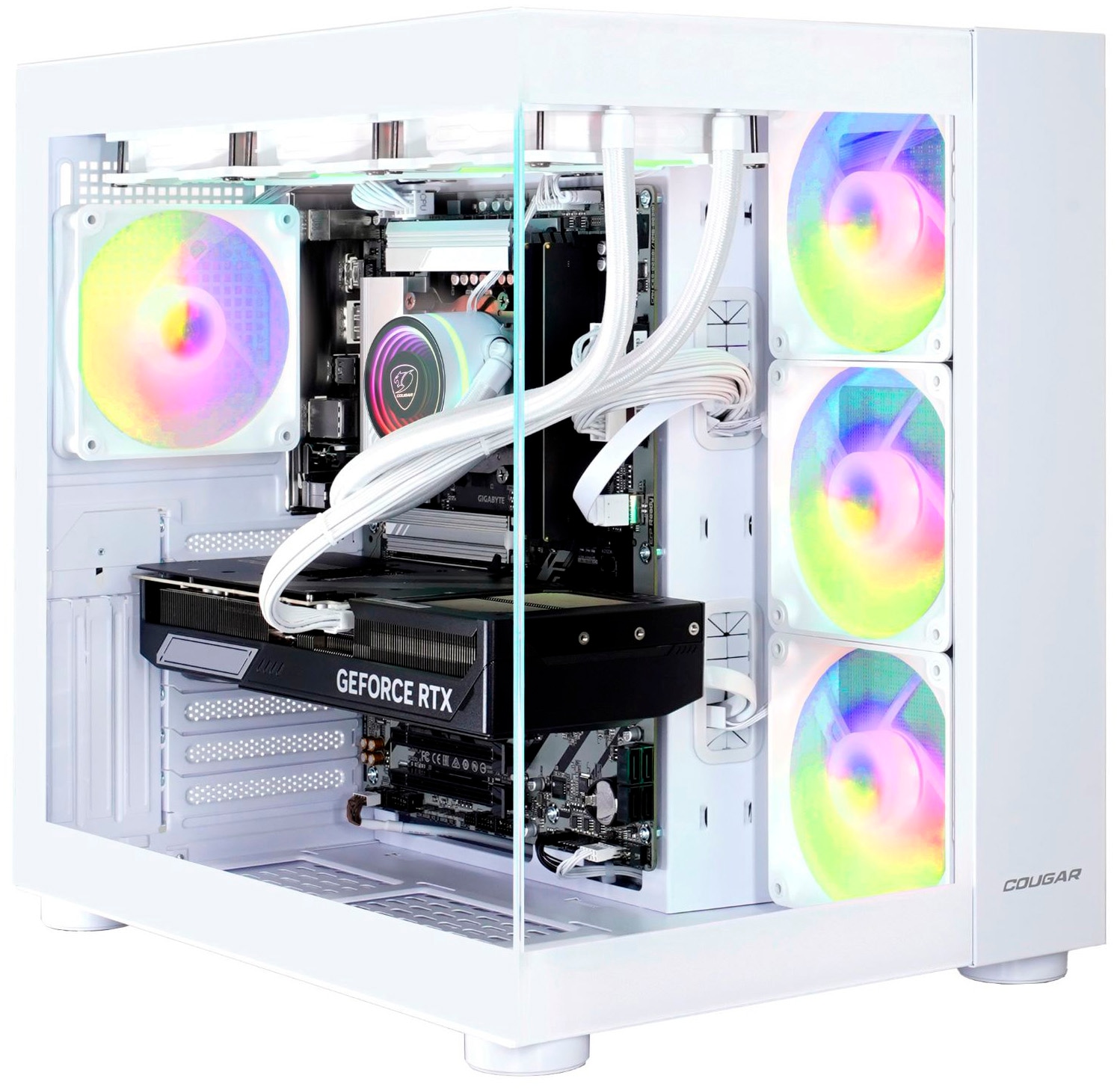 Cougar Gaming-PC-Komplettsystem »MegaDeal FV150 WT 2890 Core Ultra 5 245KF 32GB DDR5 1TB SSD RTX 5070« 34 ″ Intel® Core Ultra 5 GeForce RTX 5070 32 GB RAM 1.000 GB SSD Windows 11, DDR5 RAM+ MSI PRO MP341CQW LED-Monitor Curved 86,4 m (34")