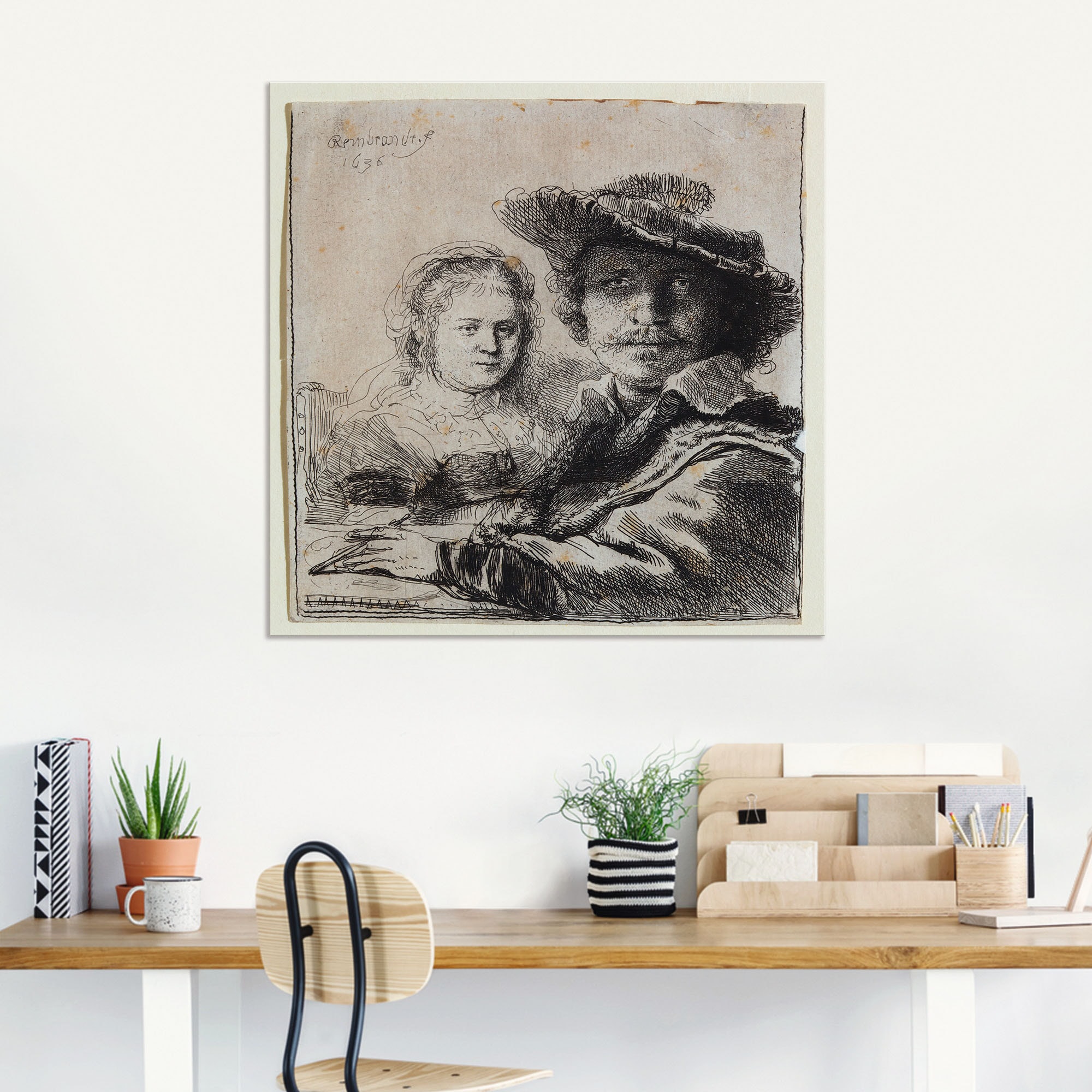 Artland Wandbild »Selbstbildnis mit Saskia. 1636«, Historische Persönlichkeiten, (1 St.), als Alubild, Leinwandbild, Wandaufkleber oder Poster in versch. Größen
