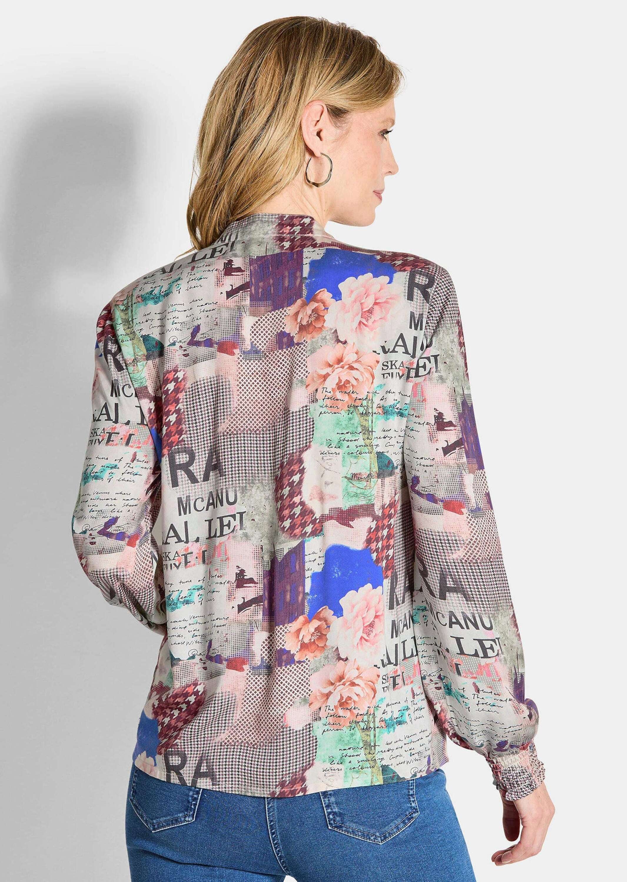 GOLDNER Schlupfbluse »Bluse mit Stehkragen aus Viskose-Satin«