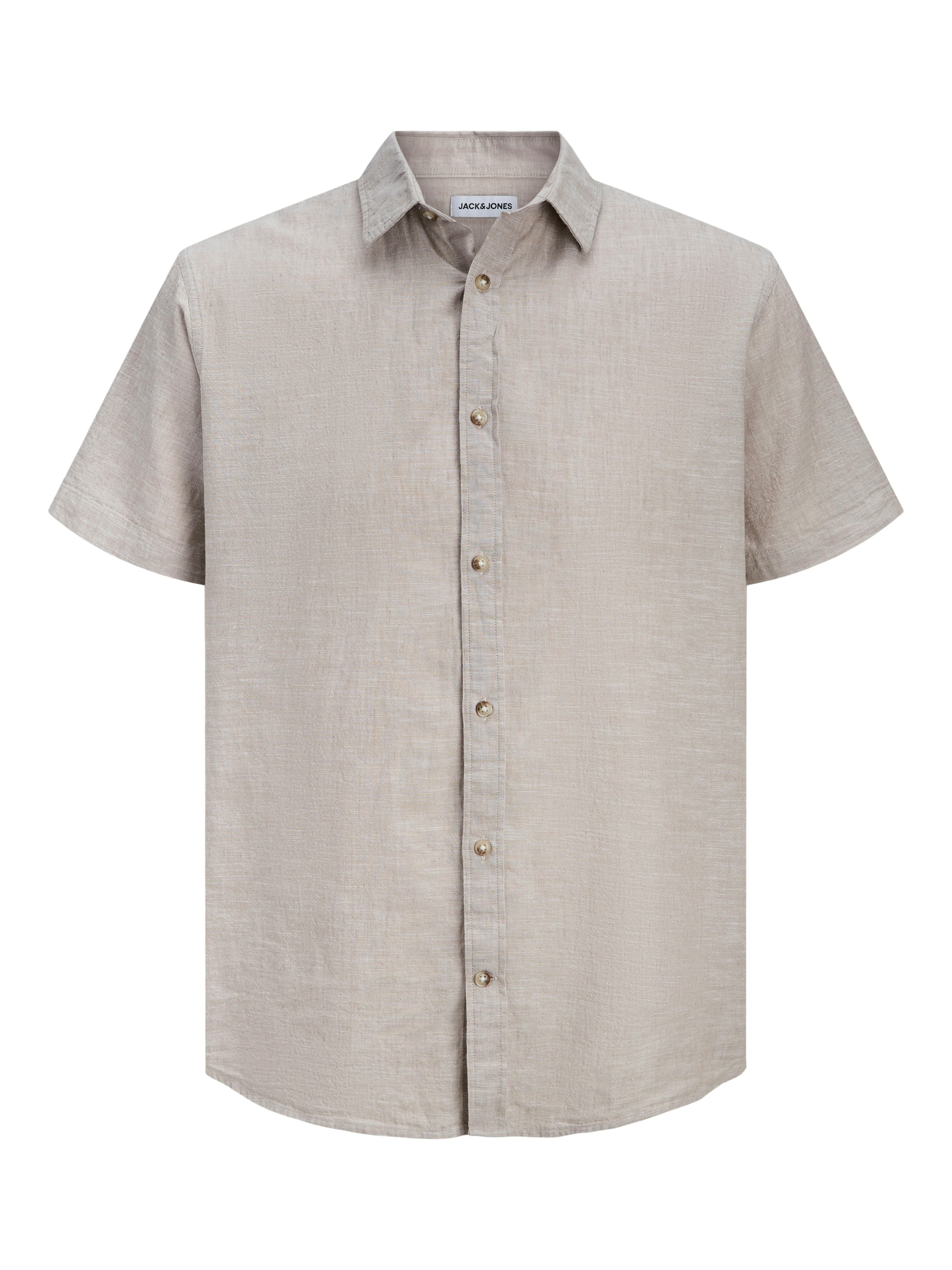 Jack & Jones Kurzarmhemd »JJESUMMER LINEN BLEND SHIRT S/S SN« Baumwolle mit Leinen, regular fit