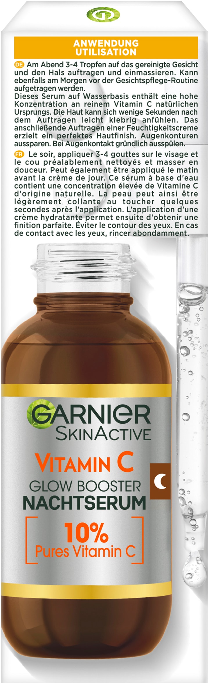 GARNIER Gesichtsserum »Garnier Vitamin C Glow Booster Nachtserum«, mit hoher Wirksamkeit