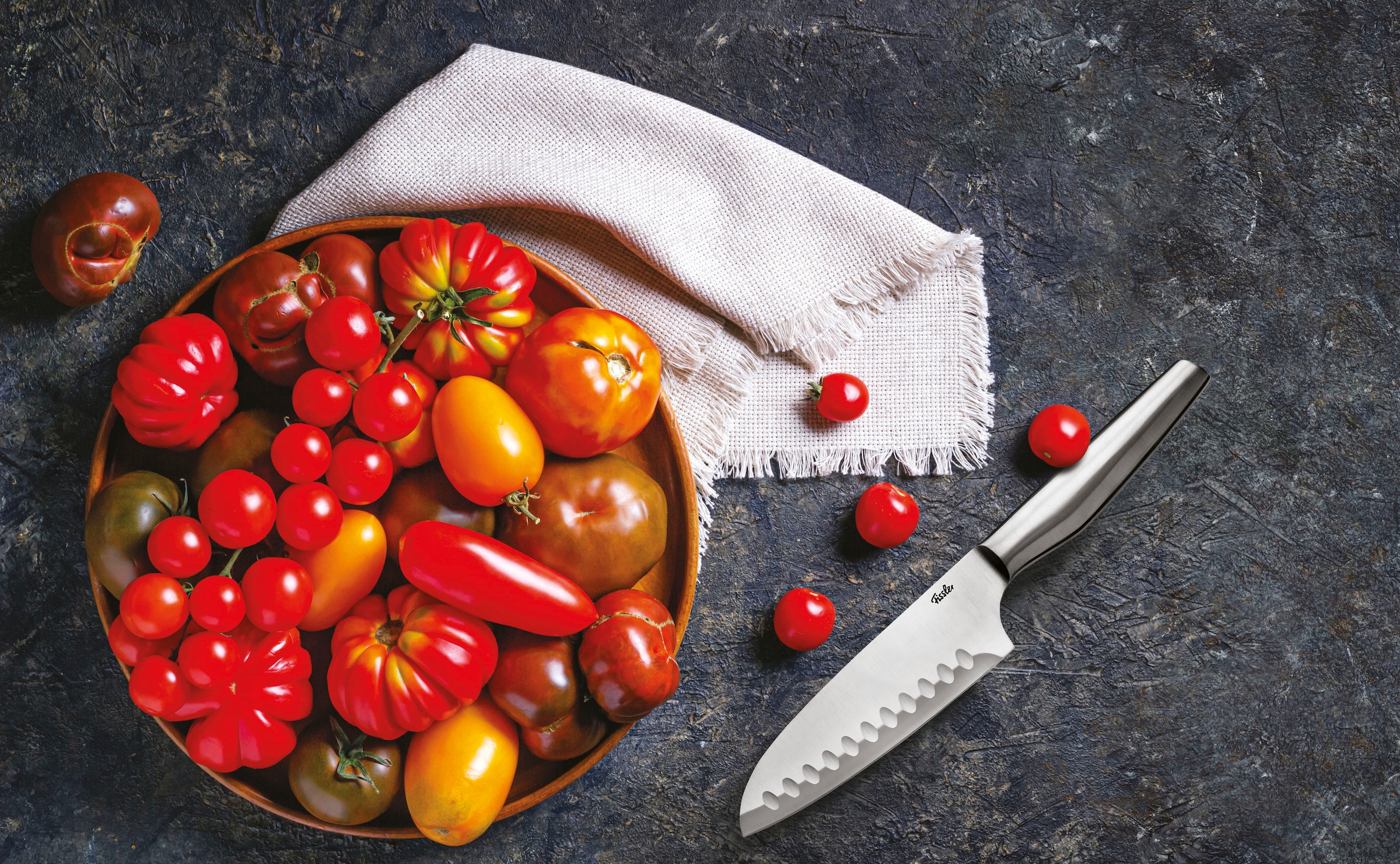 Fissler Santokumesser »Essential« breite Klinge, Halbkropf, leicht gebogenes Klingenprofil, Kullen