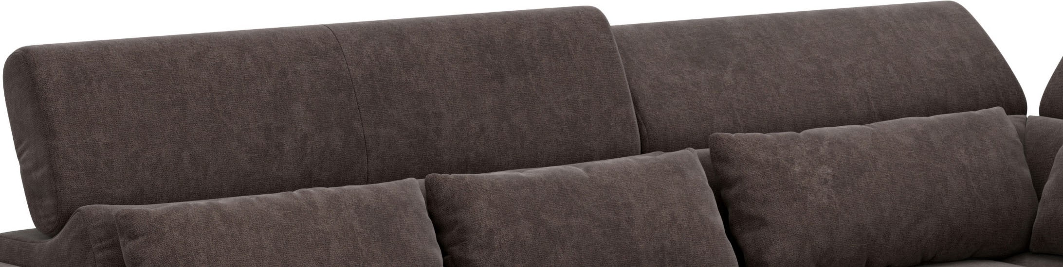 COTTA Ecksofa »Jade L Form, Breite: 270 cm, mit Kopfteilverstellung & Nierenkissen« optional elektr. Sitztiefenverstellung