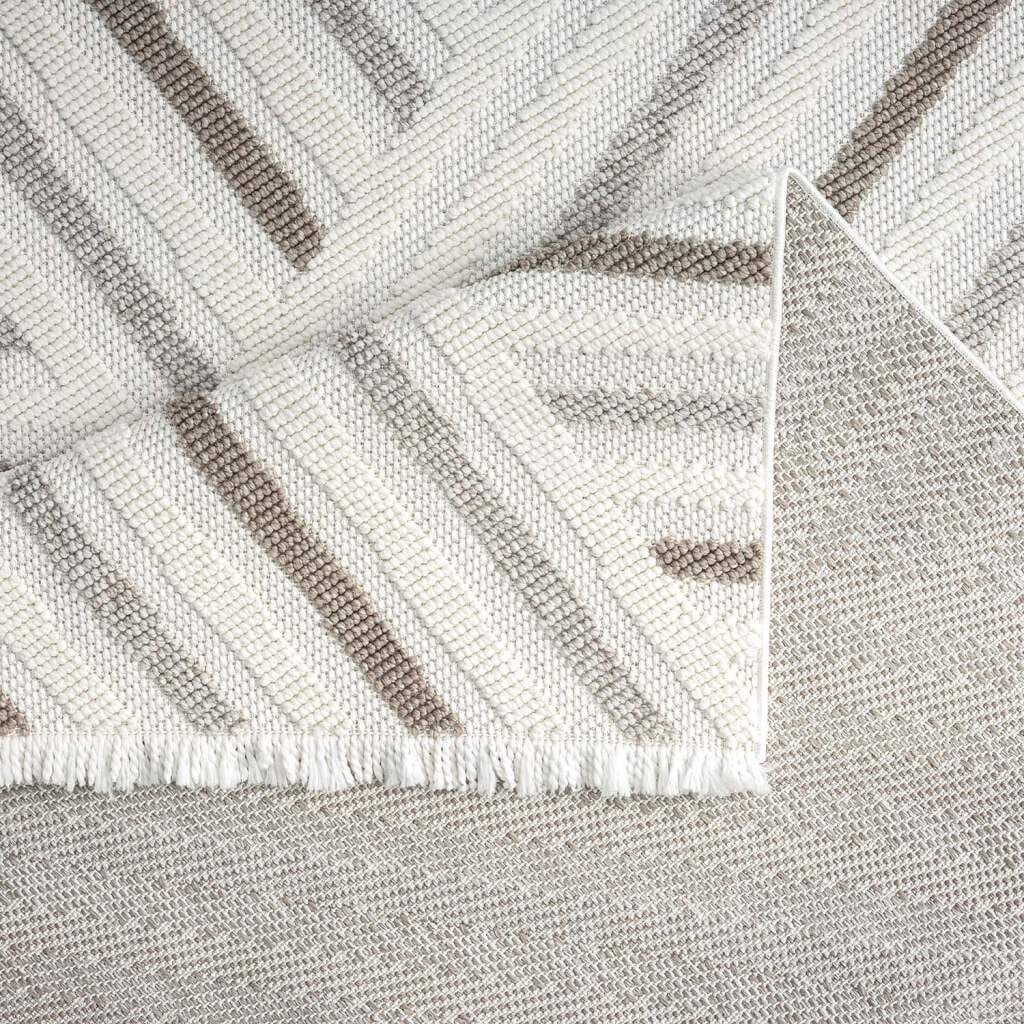 Carpet City Teppich »LINDO 7590« rechteckig 11 mm Höhe Kurzflor, Hochtief-Muster/ 3D-Effekt, Fransen, Boho-Stil, Wohnzimmer
