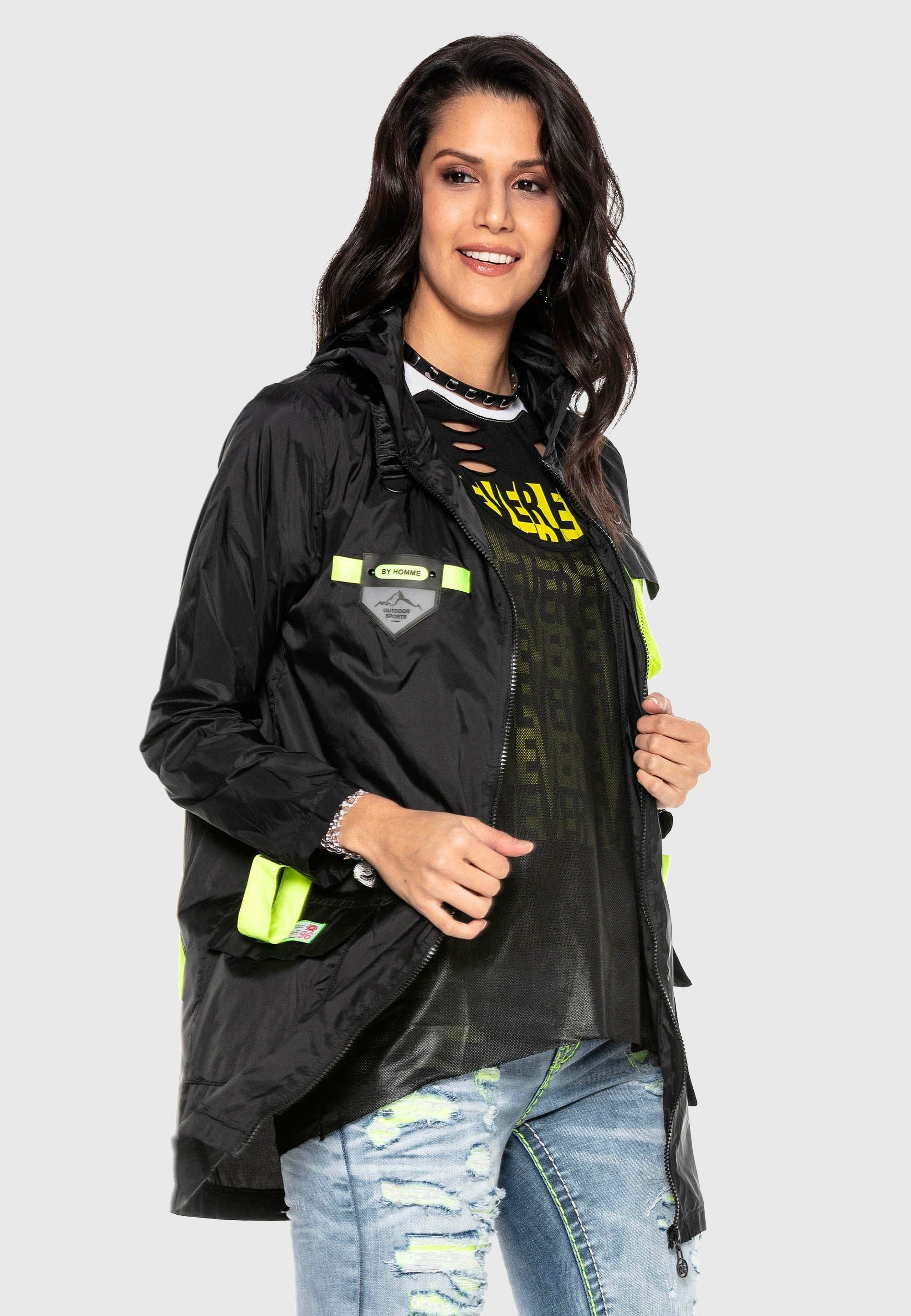 Cipo & Baxx Regenjacke »Cipo & Baxx Mäntel« mit Kapuze im modernen Look