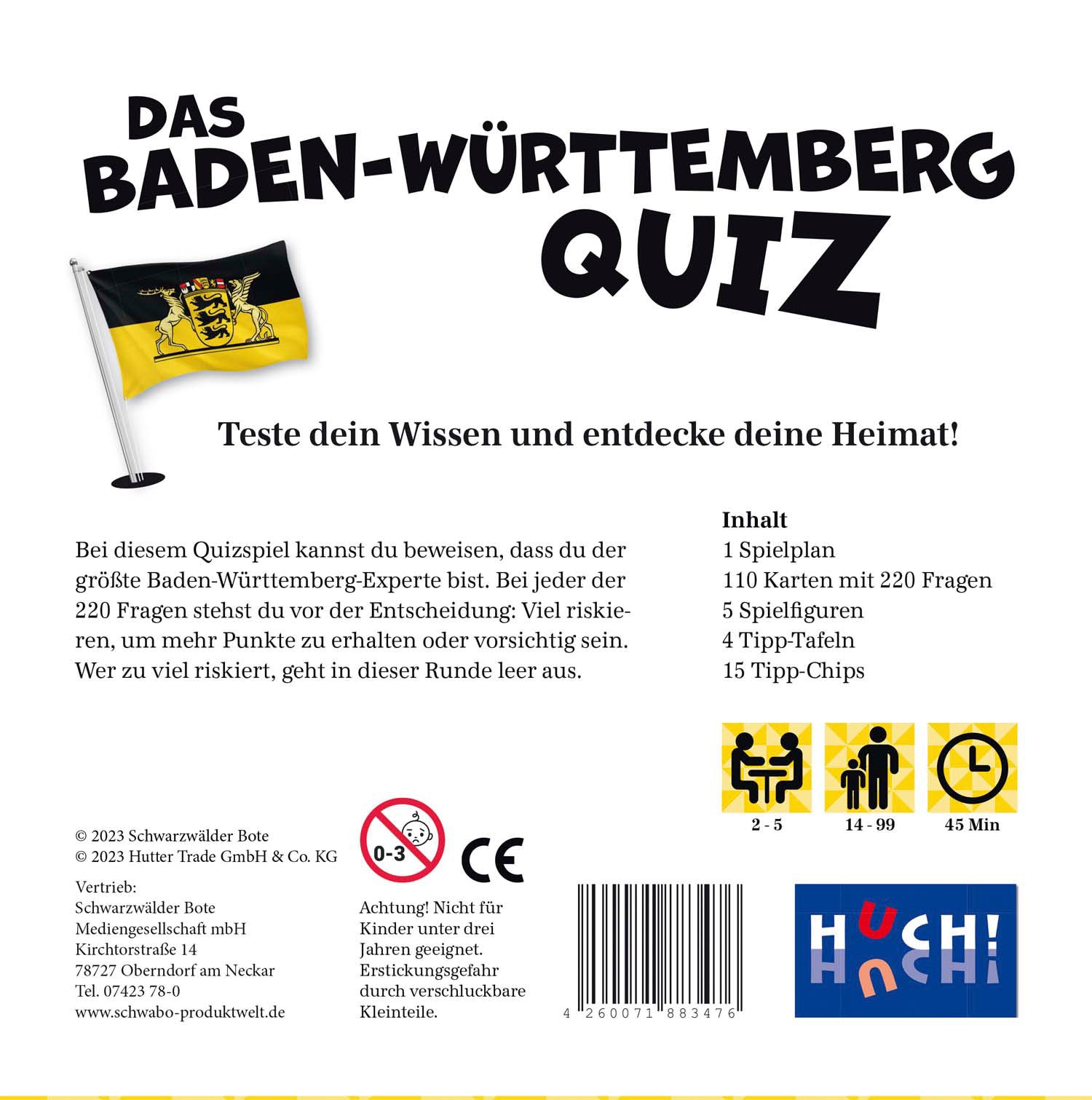 HUCH! Spiel »Das Baden-Württemberg-Quiz«, Made in Europe