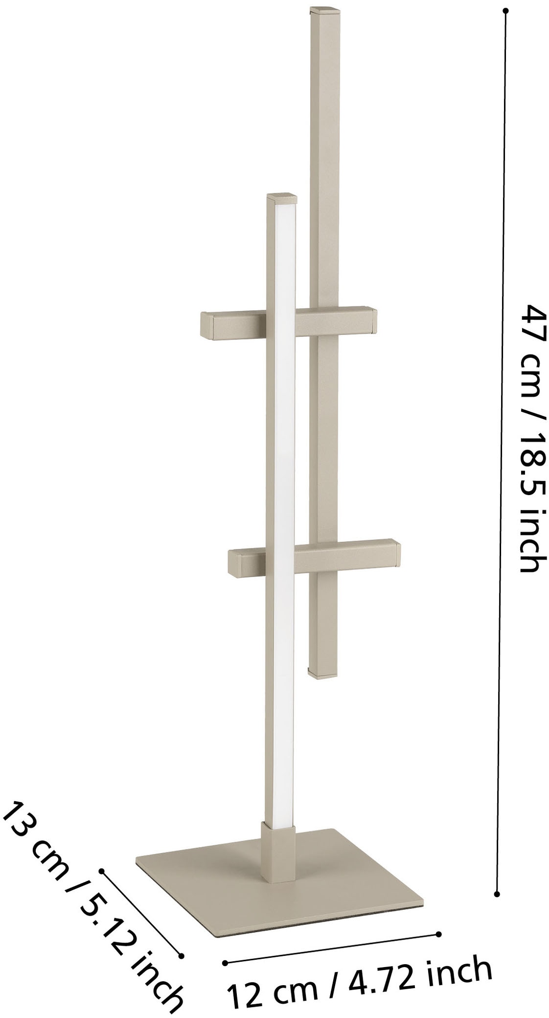 EGLO Tischleuchte »TREPILIANO Tischlampe - Alu, Stahl - LED - 6,5W - IP20« LED-Modul 1 Stk. Warmweiß Nachttischlampe, Schreibtischleuchte, Leselampe, L12 x B12 x H47 cm
