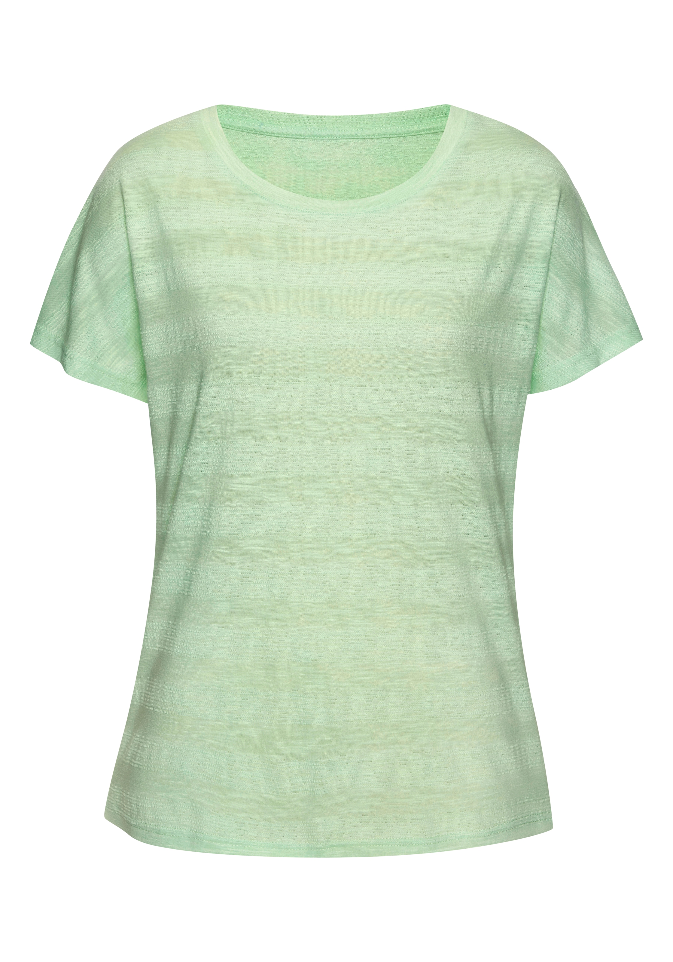 Vivance T-Shirt »mit modischer Strukturoptik«, (2er-Pack), aus pflegeleichter Qualität mit Baumwolle