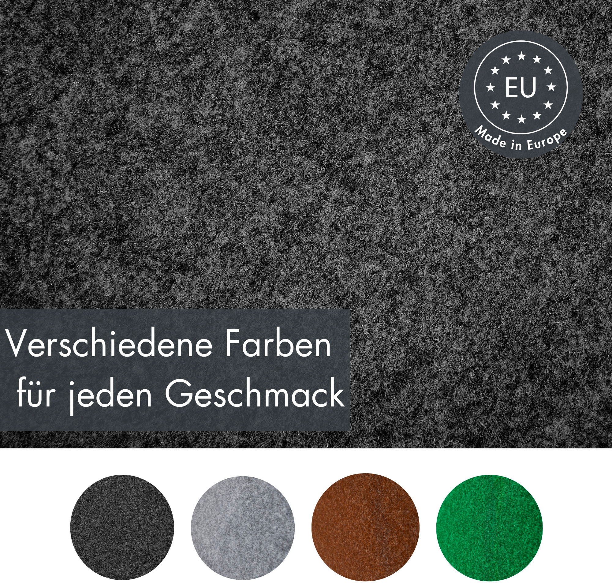 Andiamo Kunstrasen »Edinburgh, Made in Netherlands«, rechteckig, 4 mm Höhe, aus Nadelfilz, mit Drainagenoppen, für Balkon, Terasse, Wintergarten