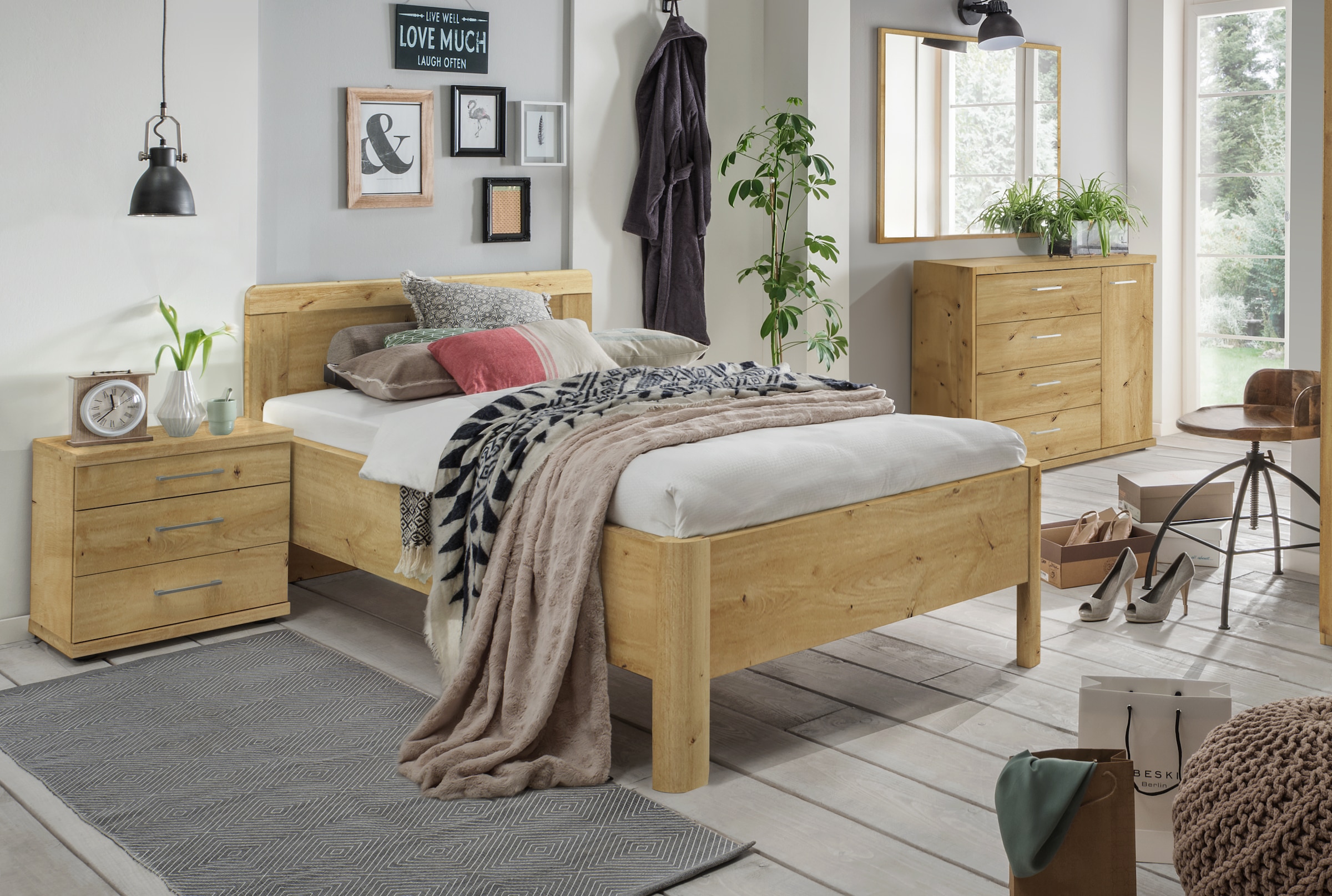 WIEMANN Holzbett »Bern, Bettgestell, Bettrahmen, für Schlafzimmer« 4-fache Liegehöhenverstellung, MADE IN GERMANY,  verschiedene Größen und Farben, in Komforthöhe