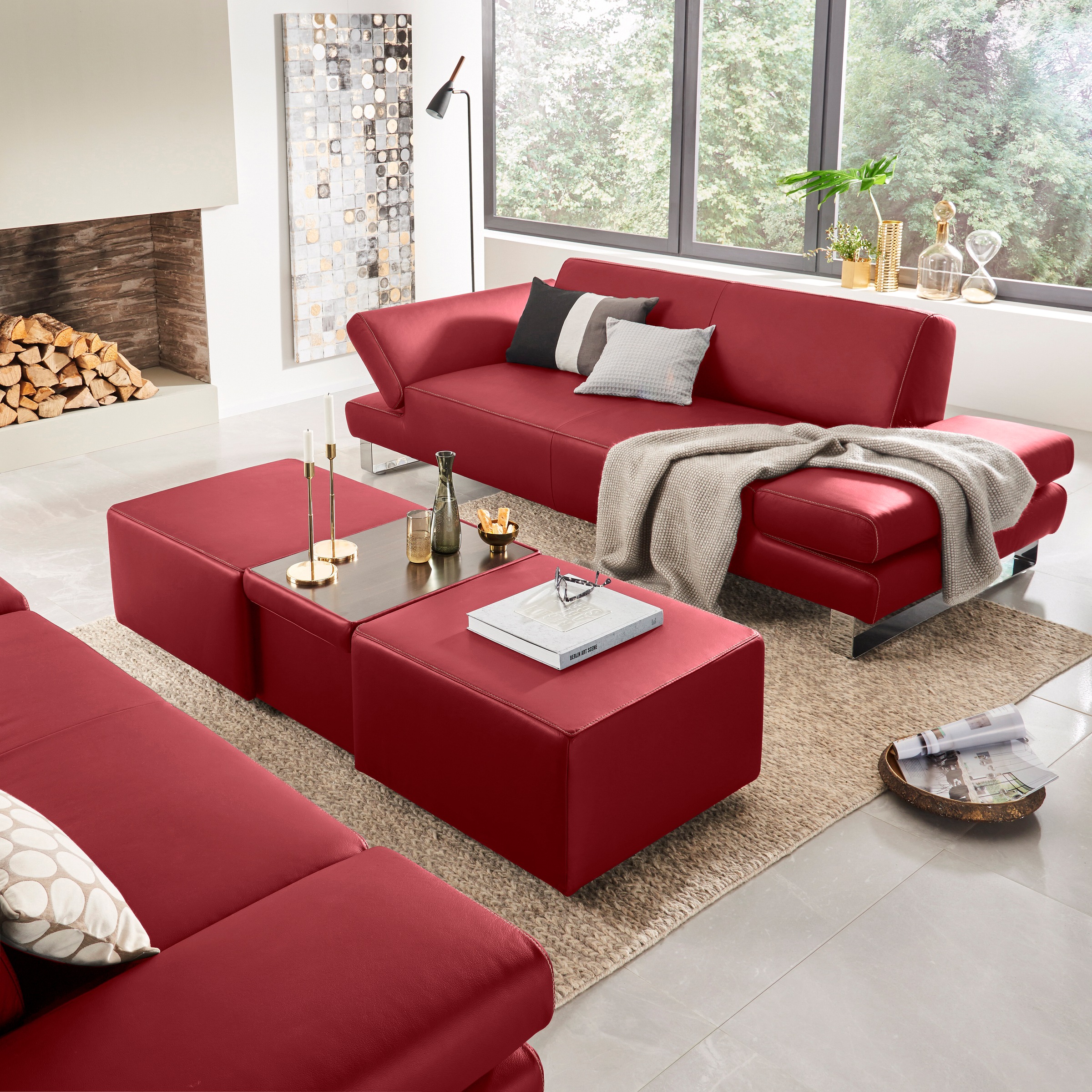 W.SCHILLIG 2-Sitzer »taboo« mit Normaltiefe, inklusive Armlehnenverstellung, mit Kontrastnaht