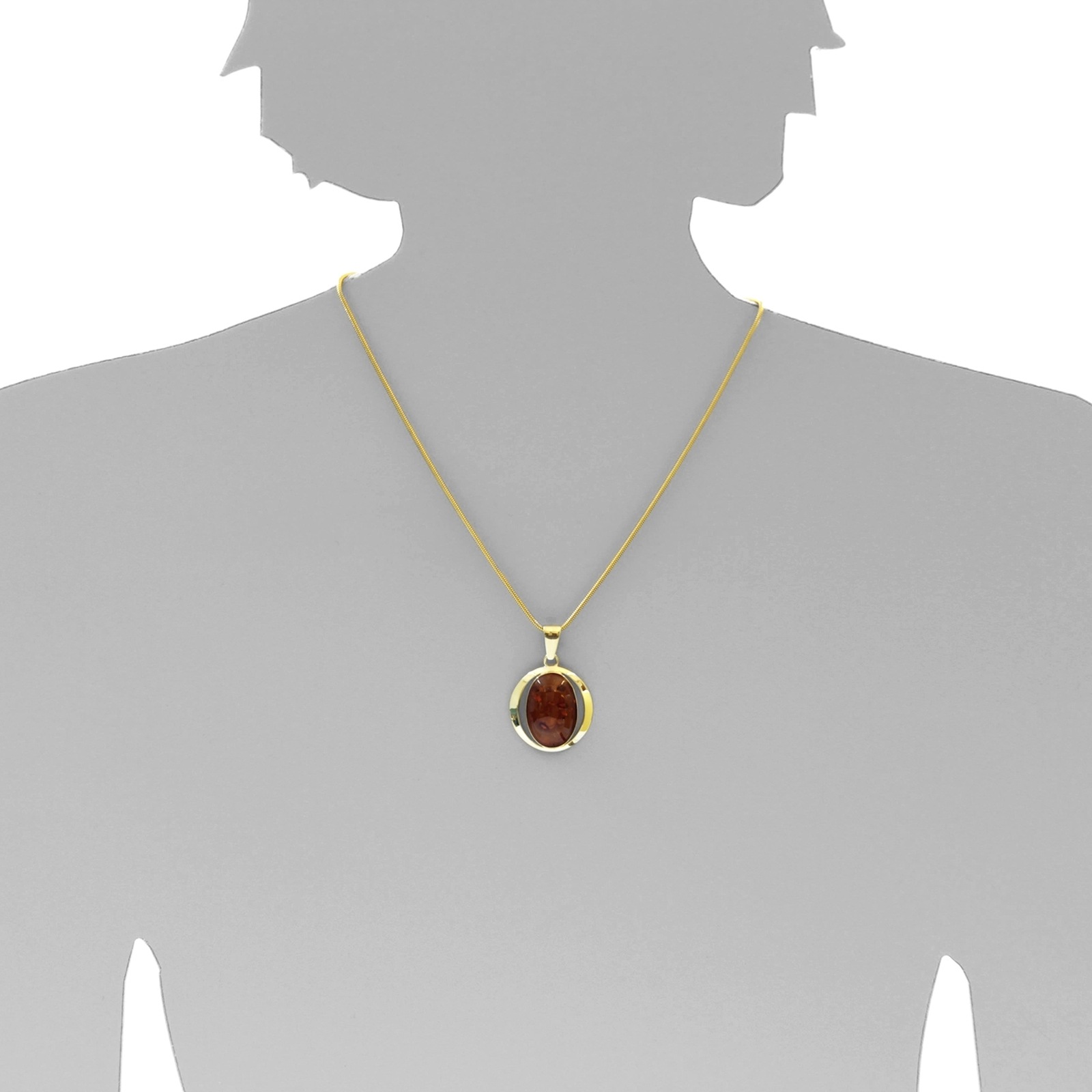 OSTSEE-SCHMUCK Kette und Anhänger Set »- Mathilda - Gold 333/000 - Bernstein«