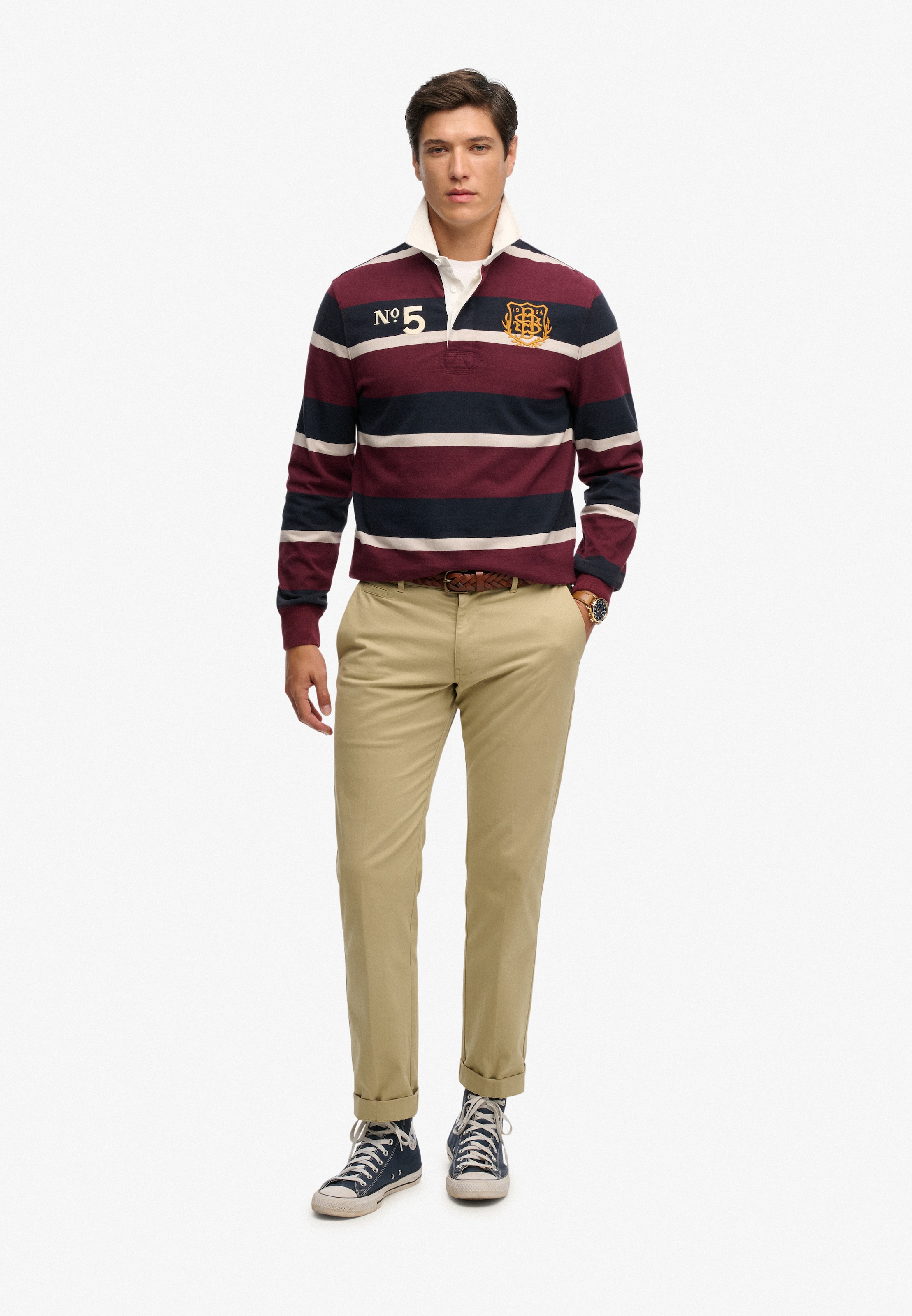 Superdry Langarmshirt »DOUBLE EMBLEM STRIPE RUGBY«