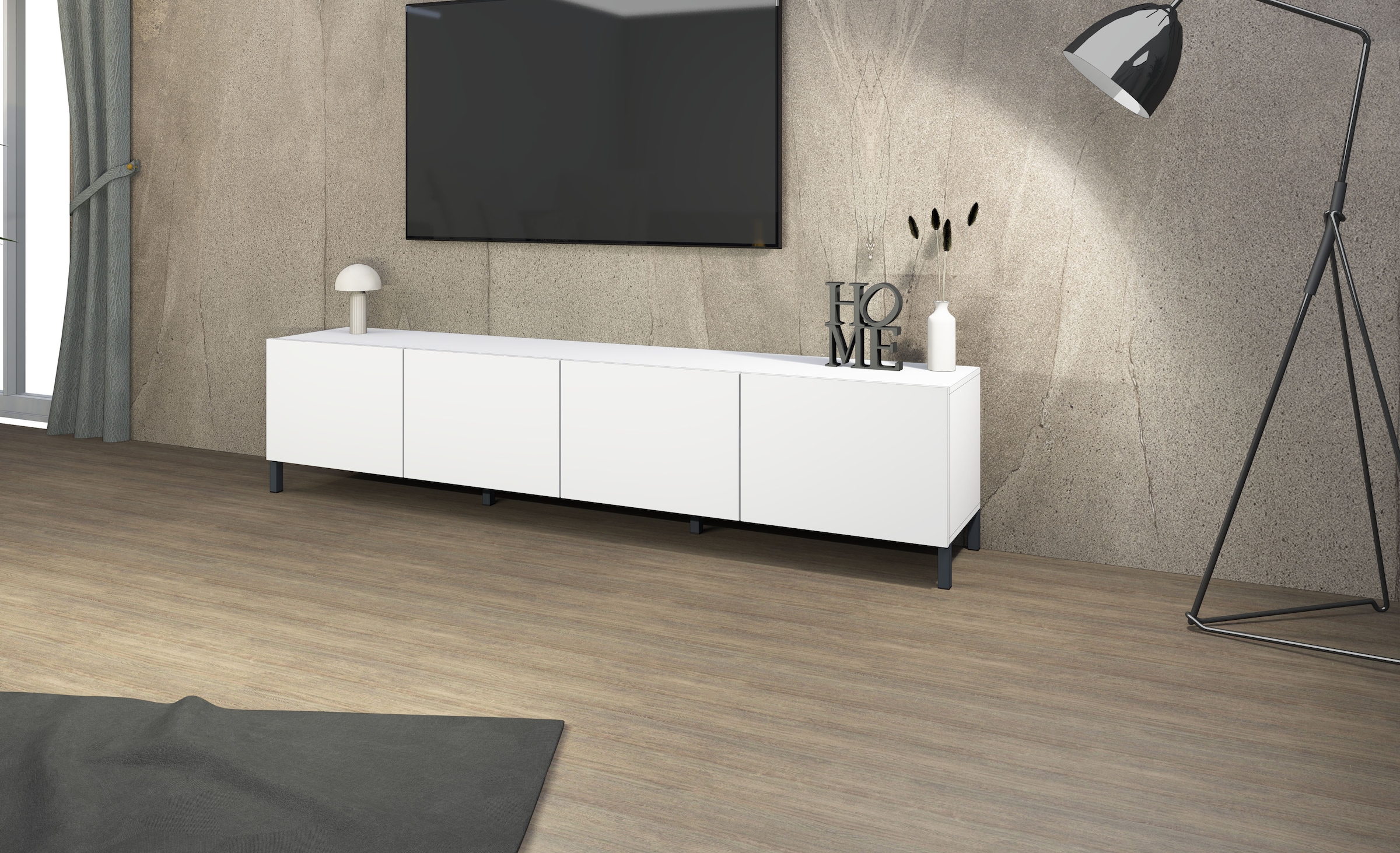 borchardt Möbel Lowboard Metallfüße, grifflose Optik