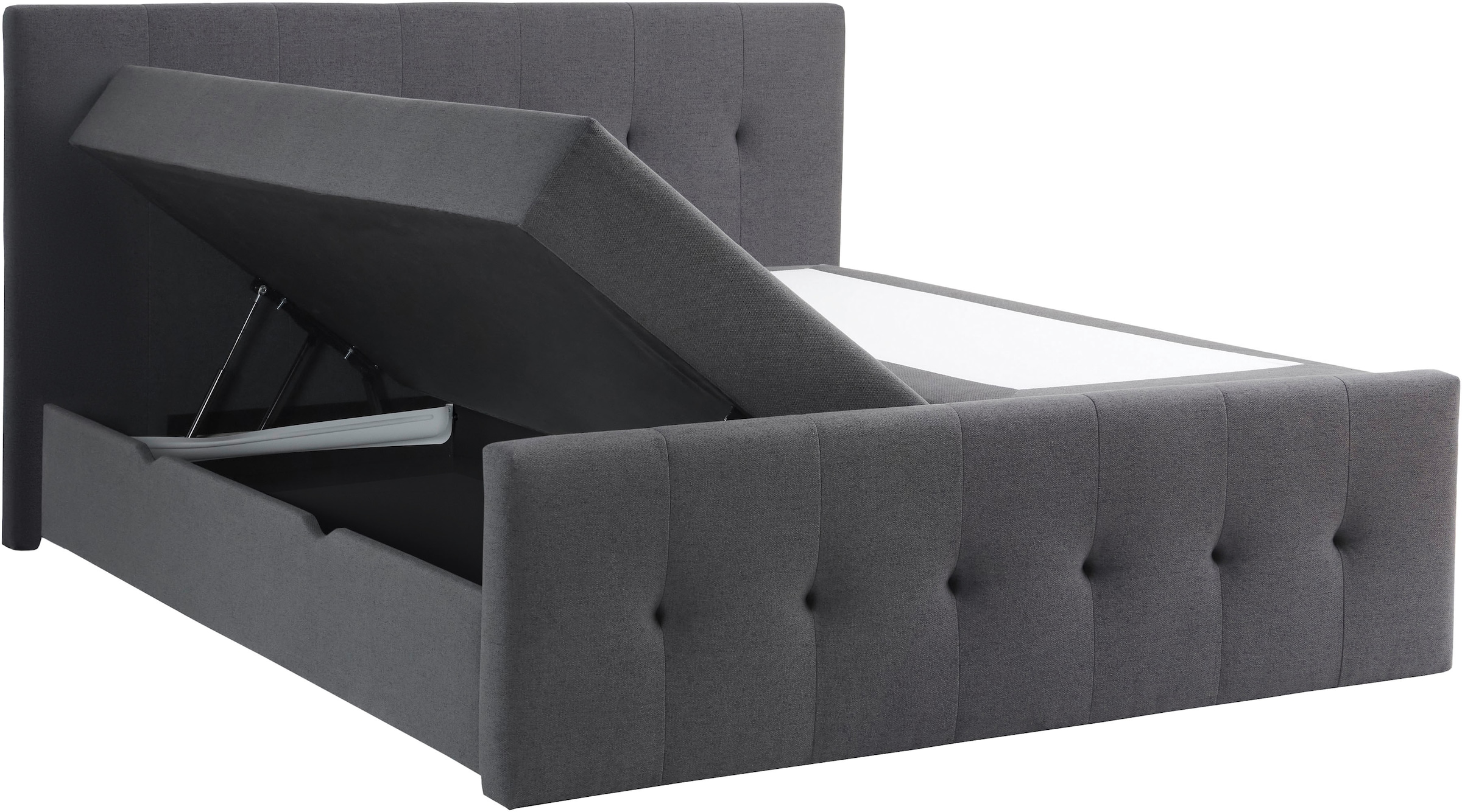 Home affaire Boxbett »Tessaja, inkl. Bettkasten, in der Breite 180x200cm erhältlich« Kopf- und Fußteil gesteppt, inkl. Anti-Slip-Topper