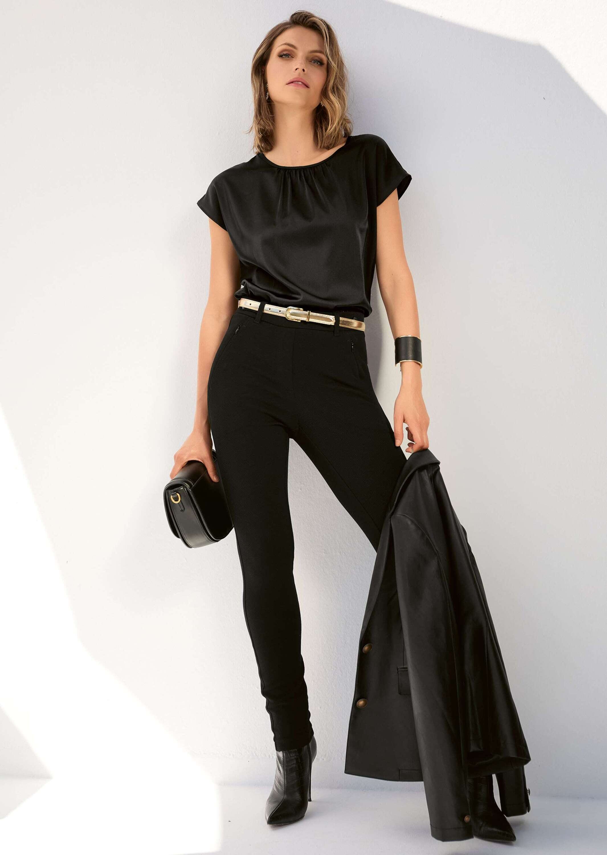 MADELEINE Shirtbluse »Blusenshirt Elegante Satinbluse in A-Linie«