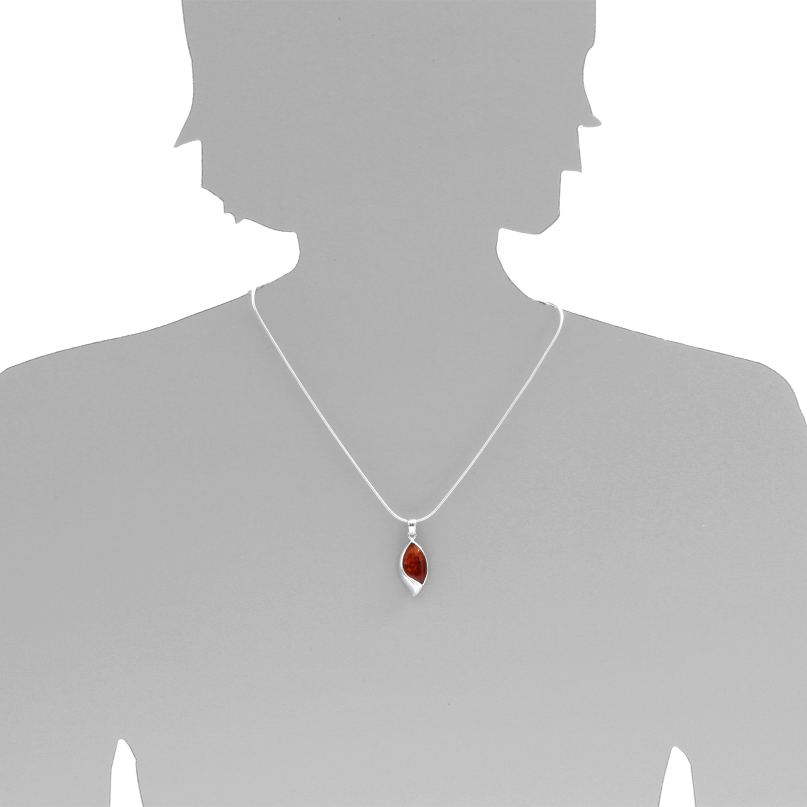 OSTSEE-SCHMUCK Kette mit Anhänger »- Lilla - Silber 925/000 - Bernstein«