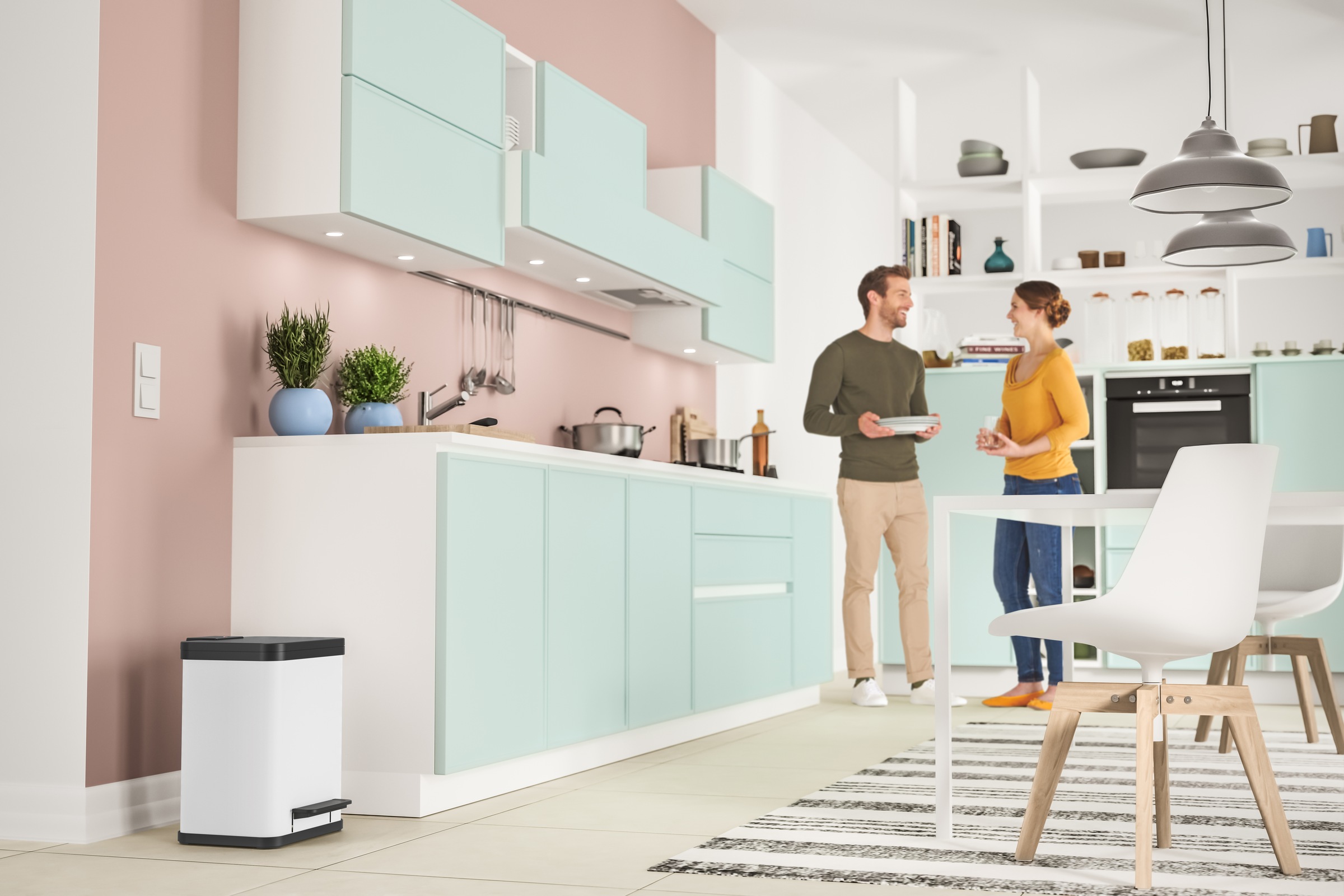Hailo Mülleimer »Öko duo Plus M«, 2 Behälter, 18 l, Stahlblech o. Edelstahl, Kunststoff Inneneimer, Made in Germany