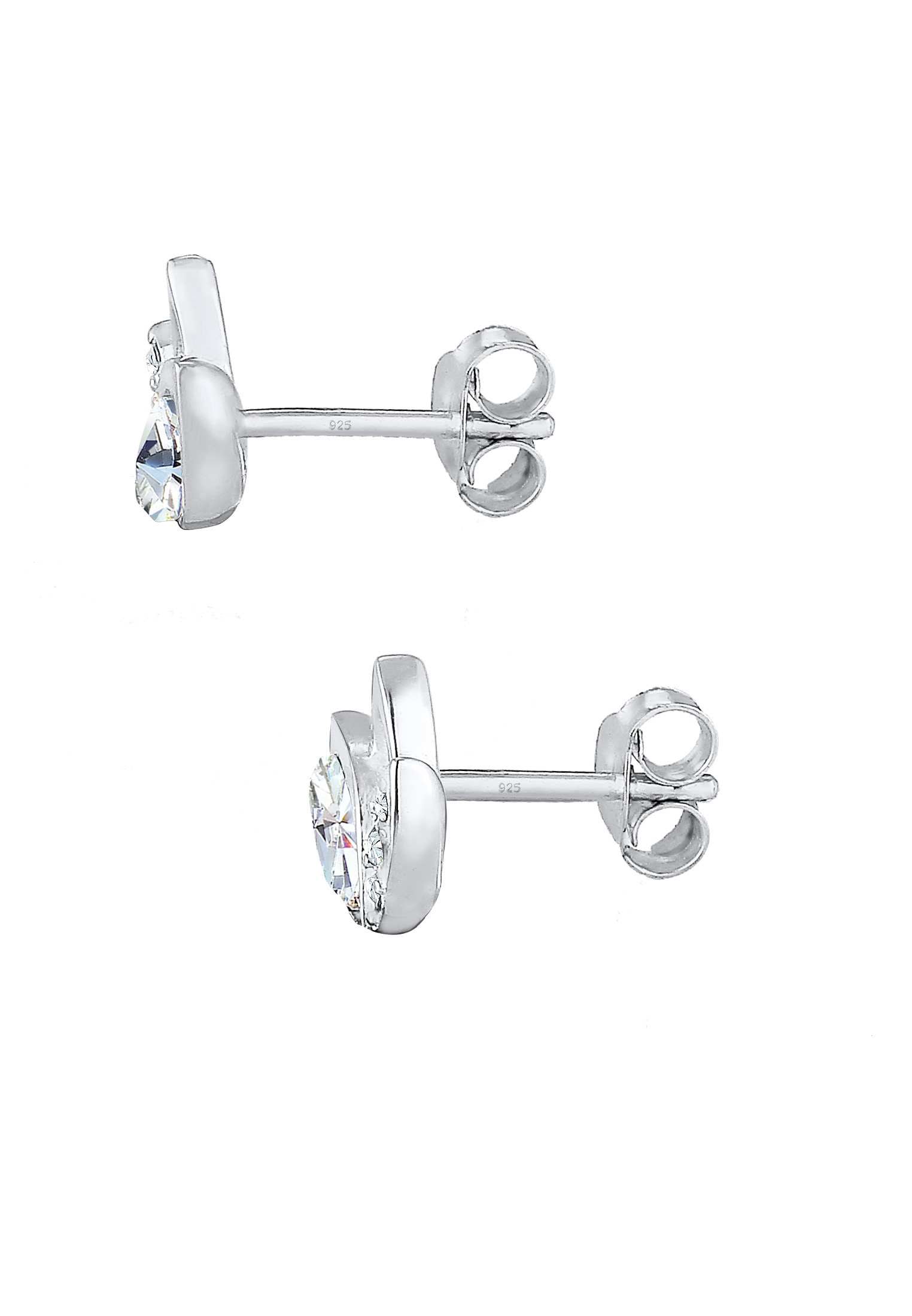 Elli Paar Ohrstecker »Ohrringe Ohrstecker Blume Glas Kristalle 925 Sterling Silber«