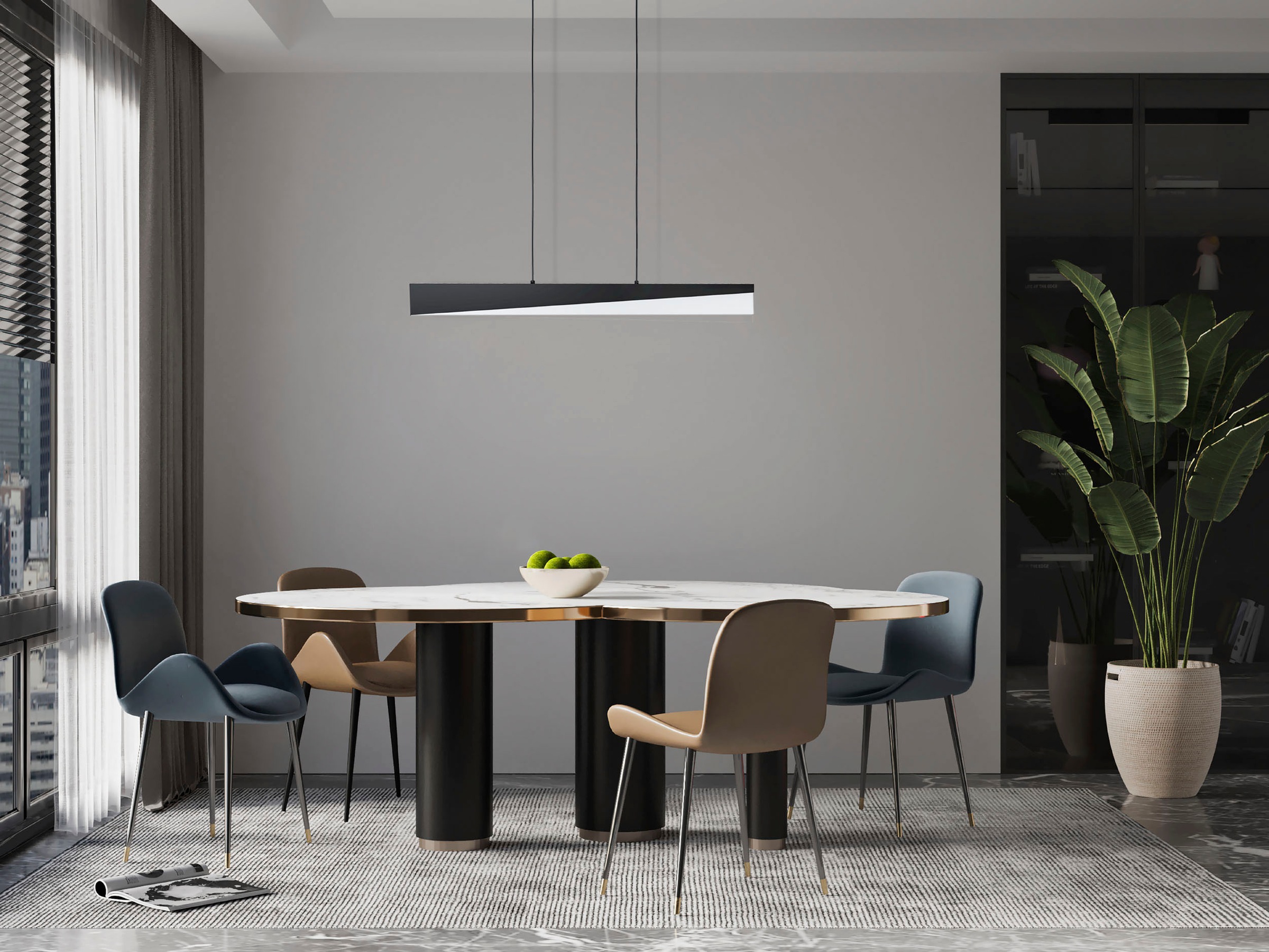 EGLO Hängeleuchte »ISIDRO«, Leuchtmittel LED-Modul | LED fest integriert, Hängeleuchte in schwarz aus Alu, Stahl - 27W - Warmweiß