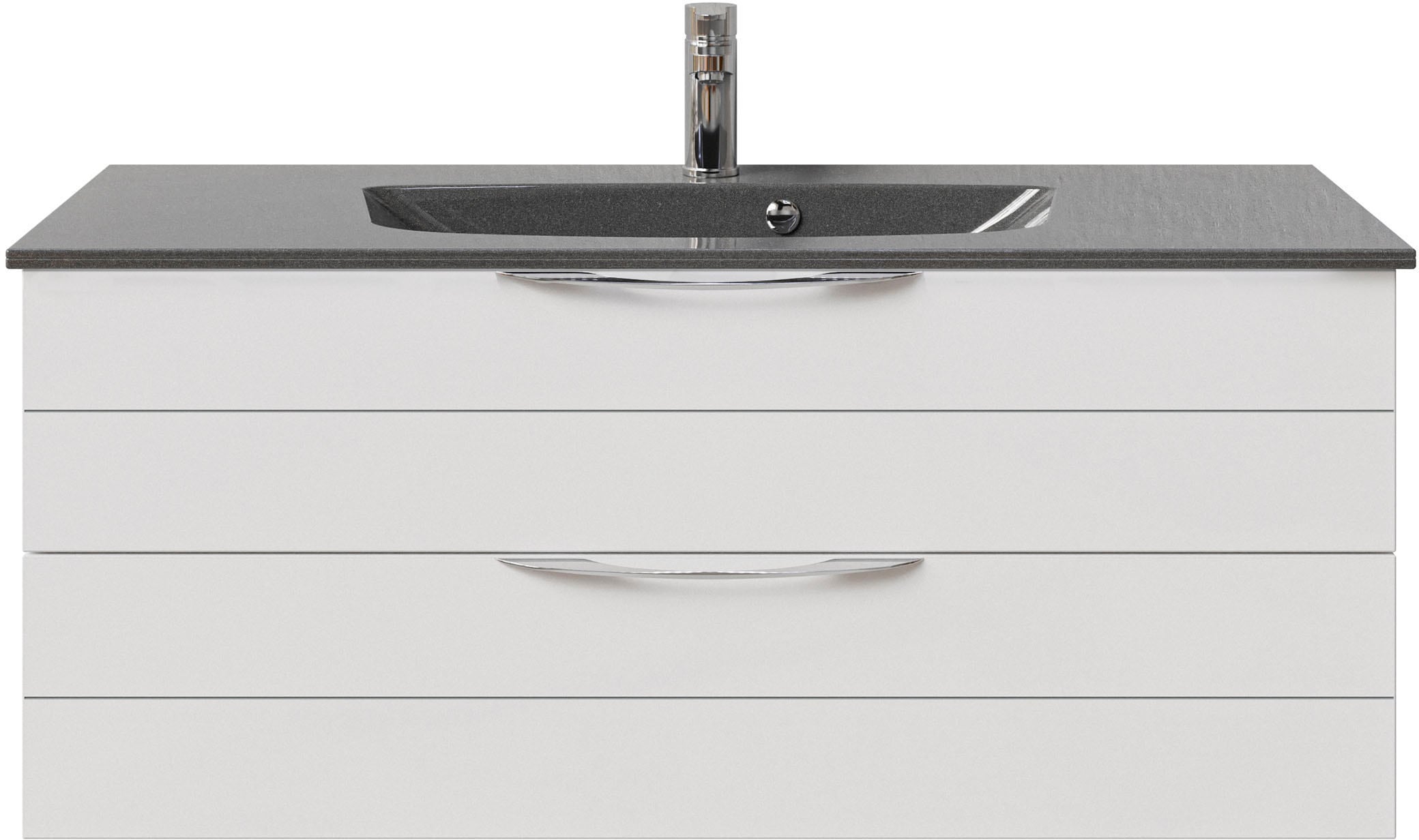 Saphir Waschtisch »Serie 6025 Mineralmarmor-Waschtisch mit Unterschrank, 117 cm breit«, Waschplatz mit 2 Schubladen, hängend, verschiedene Ausführungen