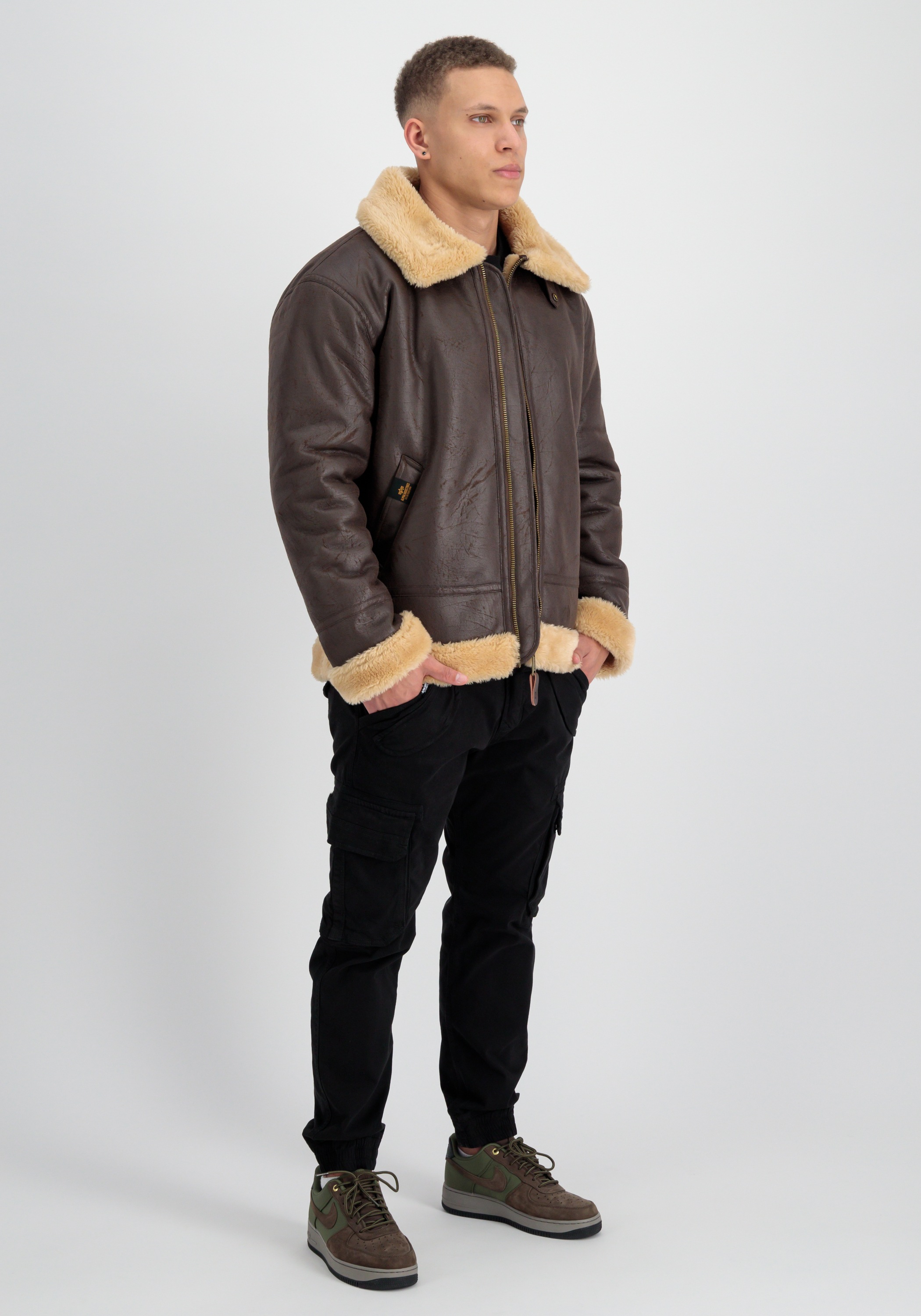 Alpha Industries Lederjacke »B-3 Faux Leather Lederjacke«