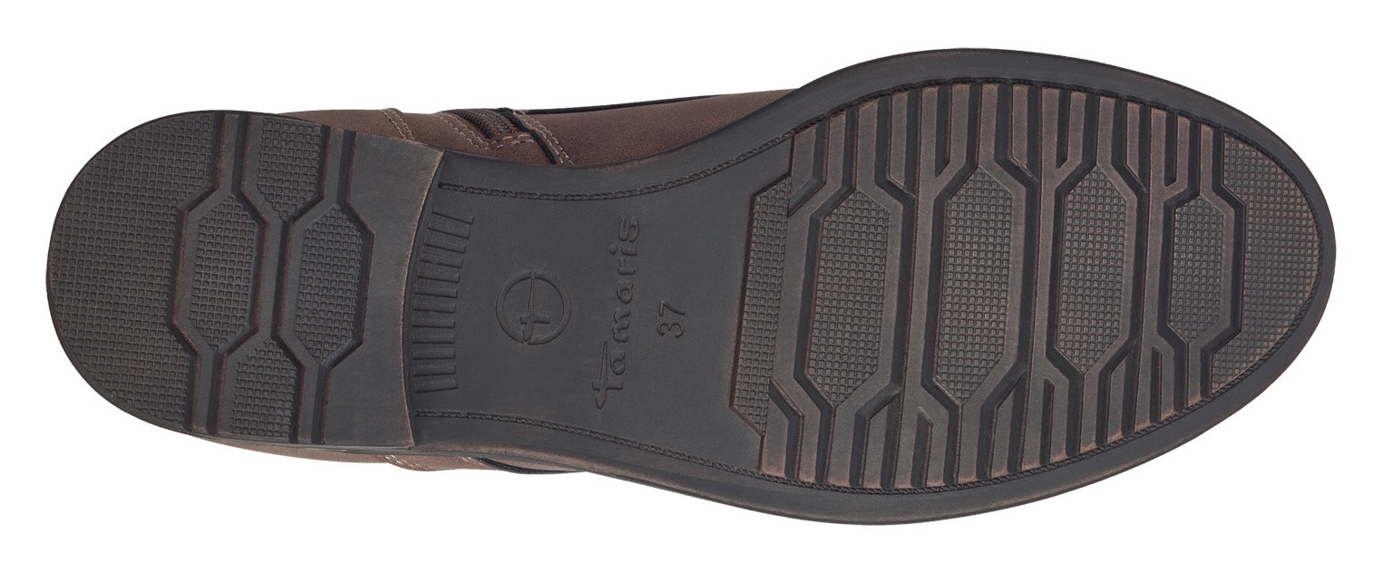 Tamaris Schnürboots, Blockabsatz, Schnürboots Stiefelette mit Zierreißverschluss