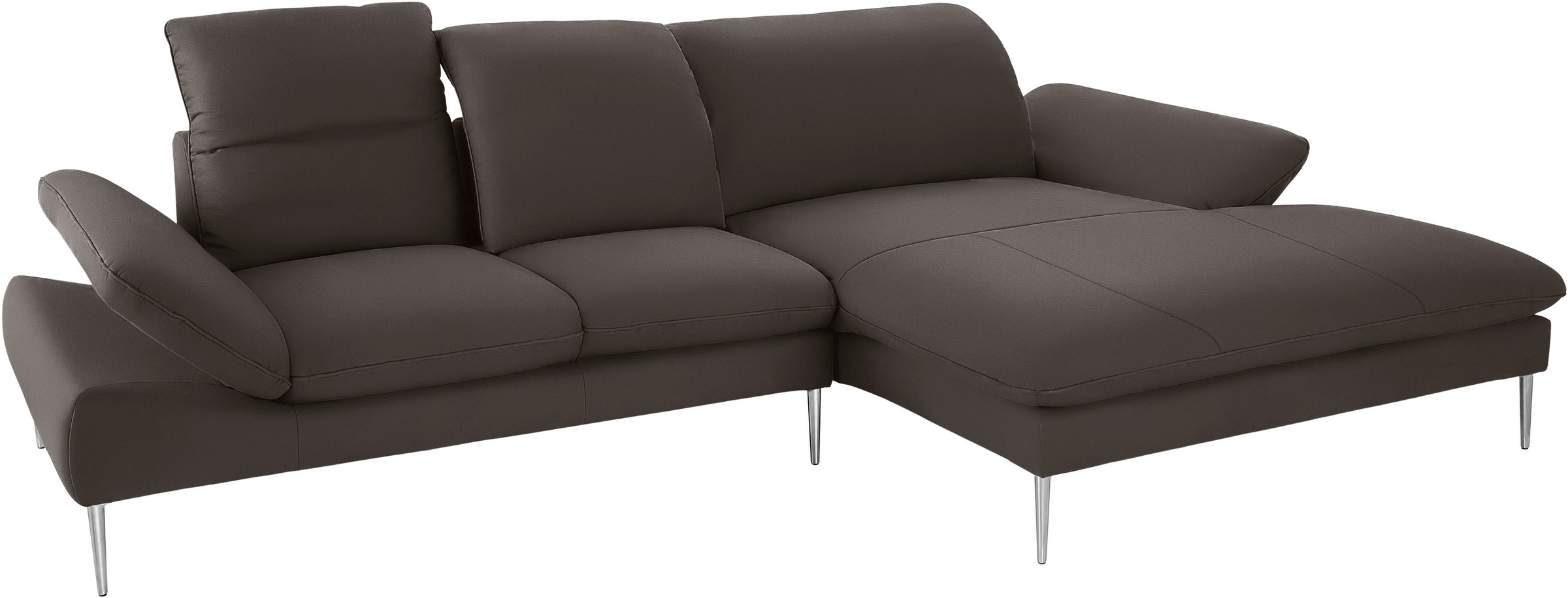 W.SCHILLIG Ecksofa »enjoy&MORE, Designsofa, elegant und bequem, L-Form«, mit Sitztiefenverstellung, Füße Chrom glänzend, Breite 310 cm