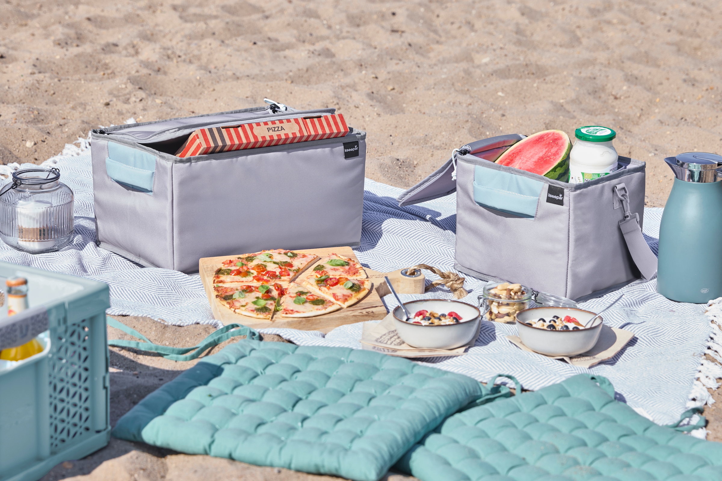 keeeper Klappbox »lea 32l und faltbarere Isoliertasche nea 29l« Soft-Touch-Griffe, zusammenklappbar, wasserabweisend