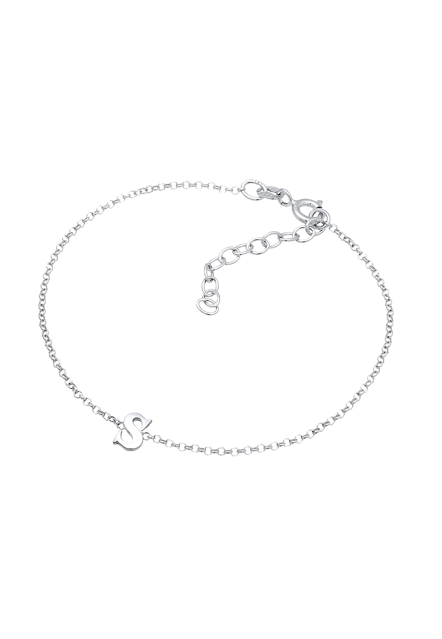 Elli Armkette »Armband Buchstaben Initialen Anhänger S 925 Silber«