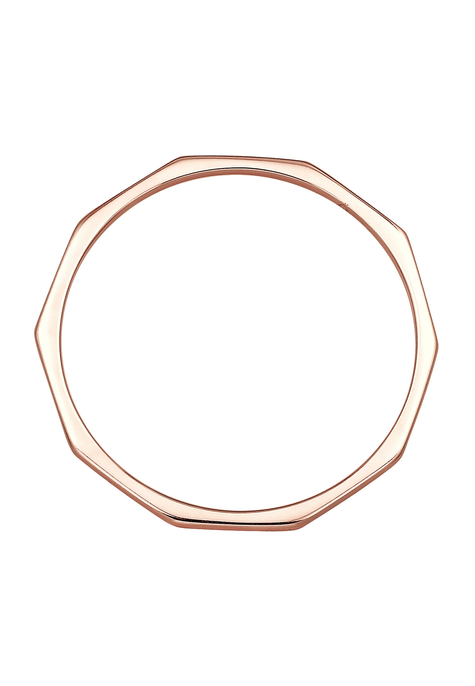 Elli Premium Silberring »Ring Kantiges Design 750 Rosegold«