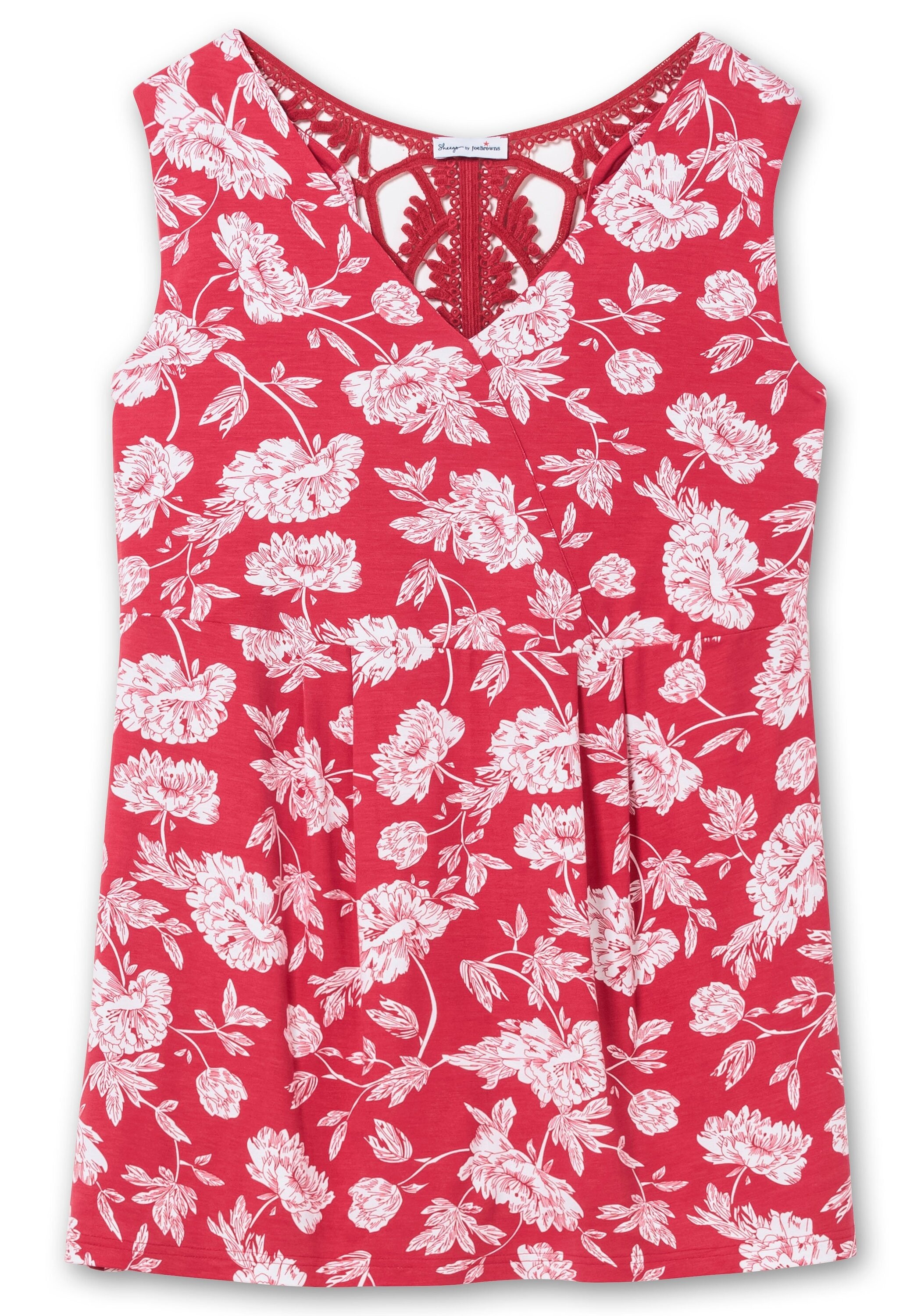 Sheego Longtop »Longtop mit Blumendruck und Spitze im Rücken«
