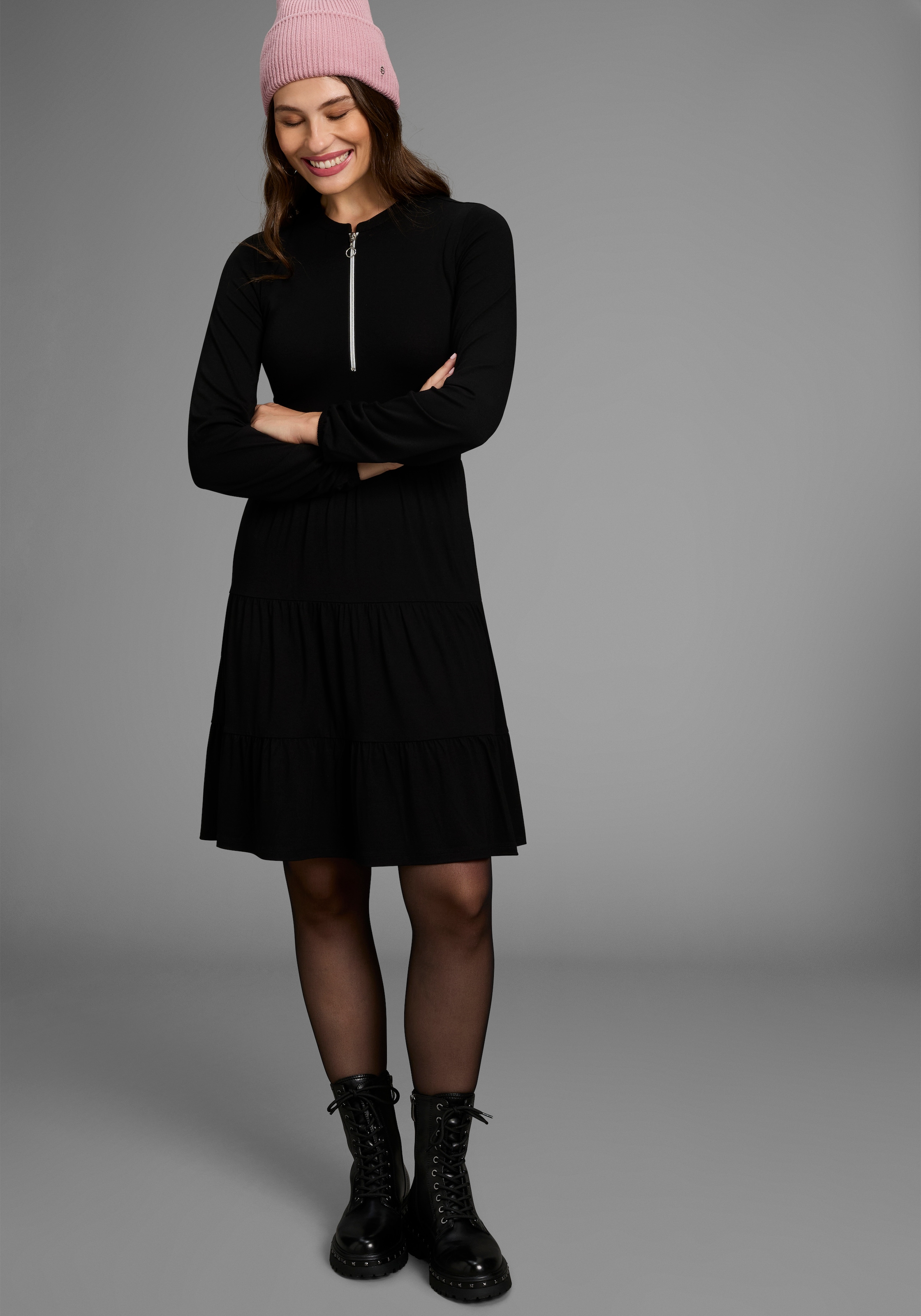 Bruno Banani Jerseykleid, mit tollem Reißverschluss-Detail - NEUE KOLLEKTION