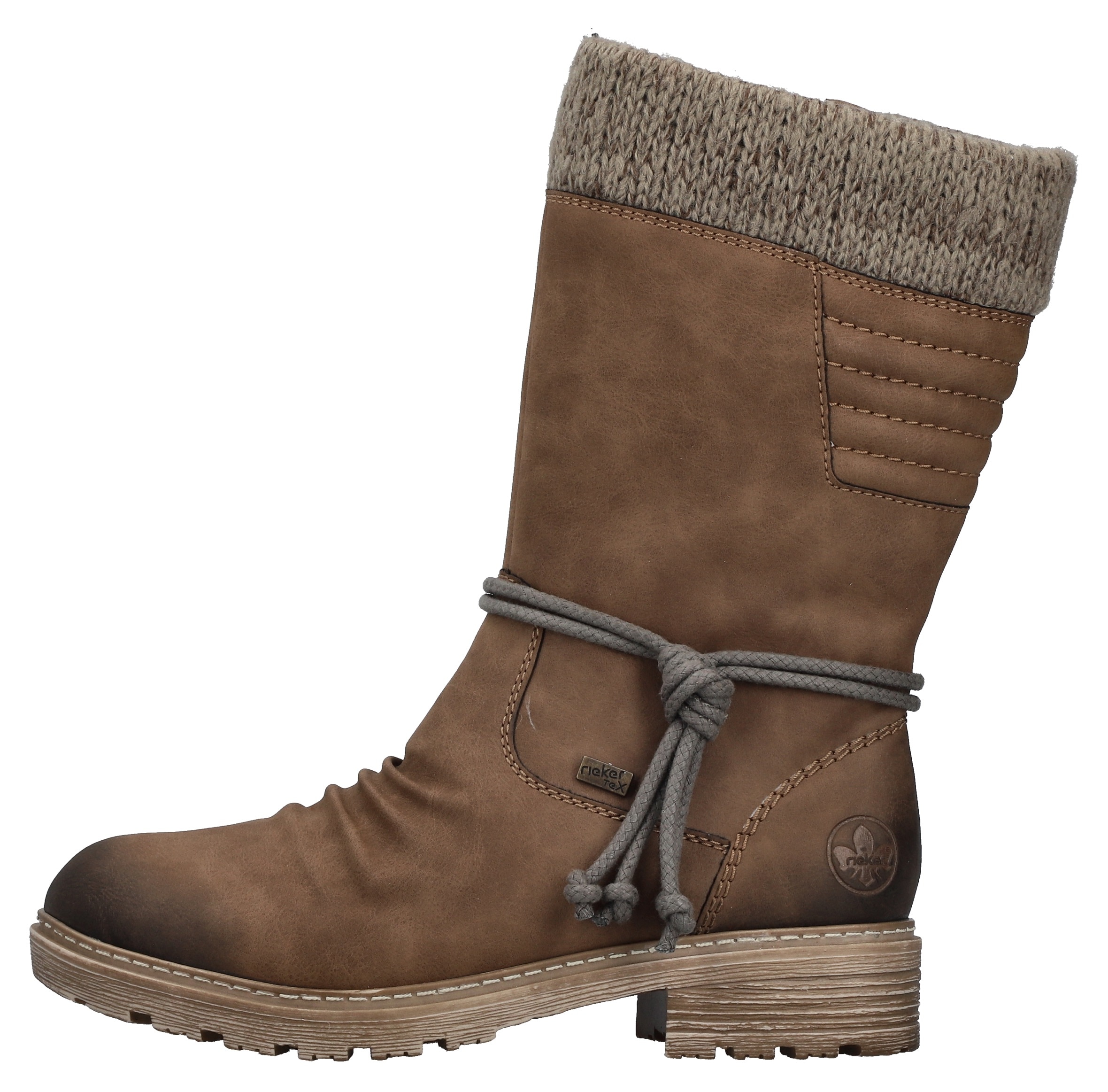 Rieker Winterstiefel  , Winterboots, Blockabsatz, TEX-Membran, mit gestricktem Schaftrand